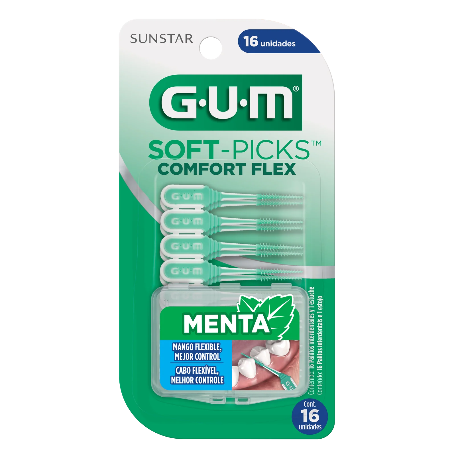 Palillos Gum Soft-Pick Menta Con 32 Piezas