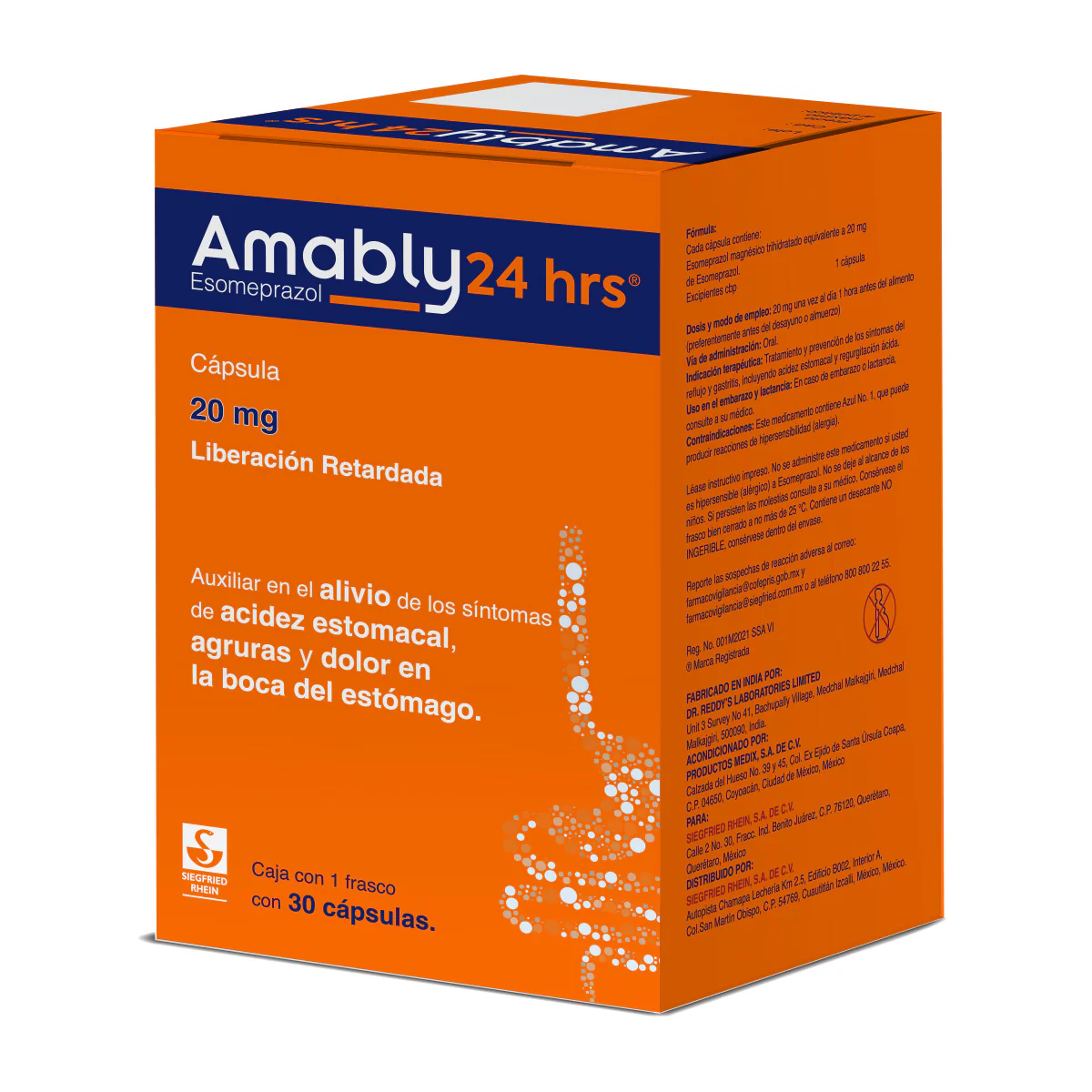 Amably 24 Hrs 20 Mg - Frasco Con 30 Cápsulas (Esomeprazol) - Image 2