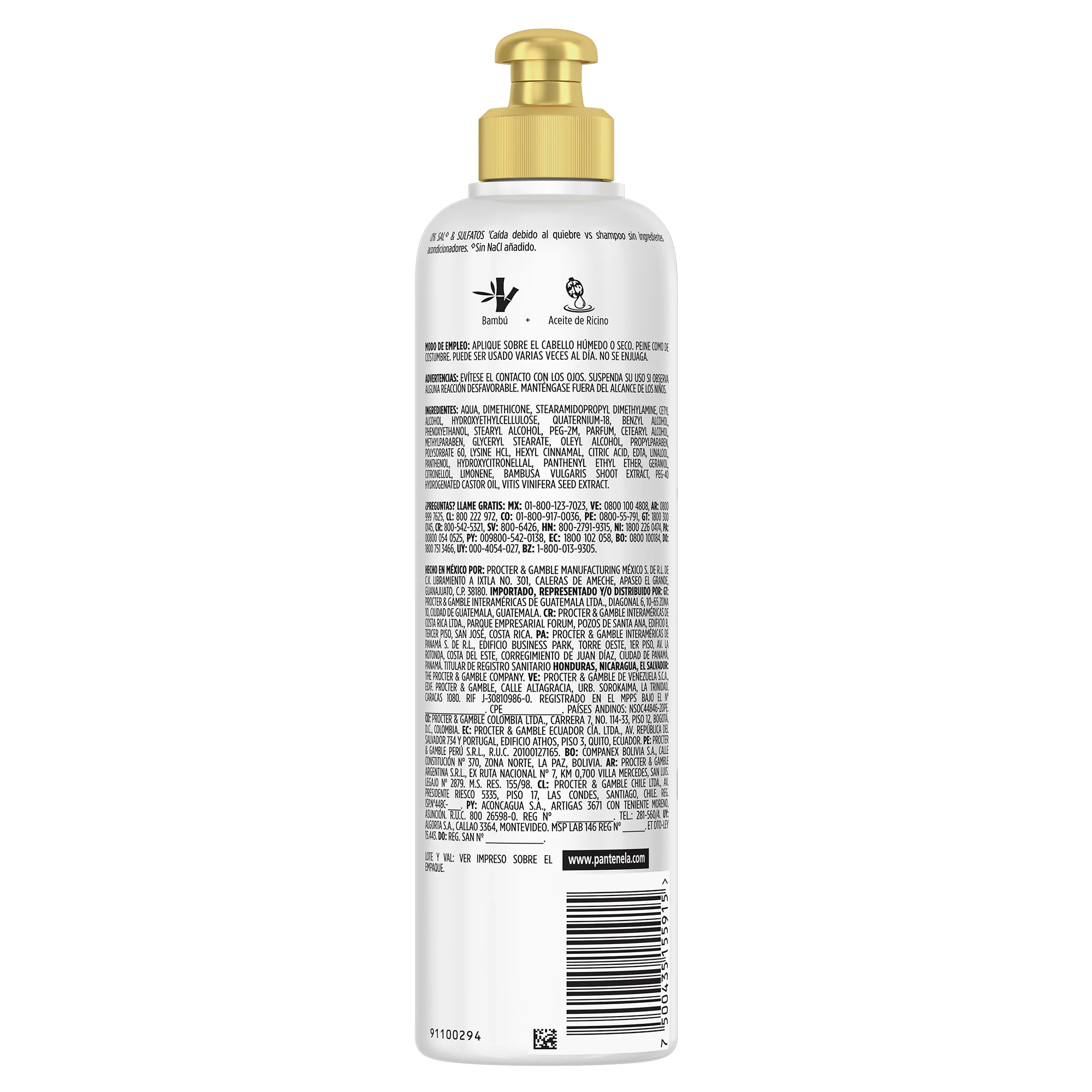 Crema Pantene Nutre & Crece Para Peinar Bambu 300 Ml - Image 2