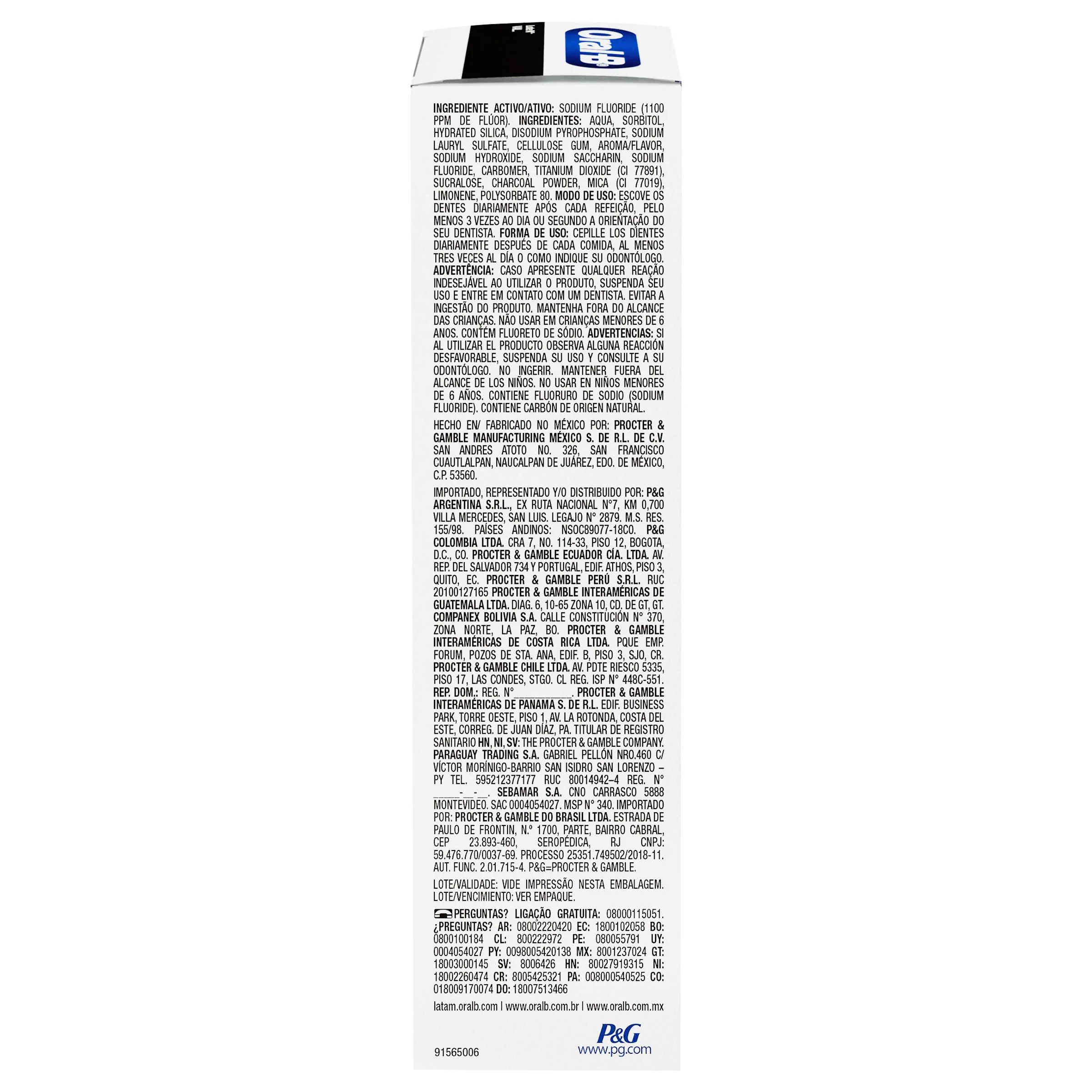 Crema Dental Oral B 3Dw White Charcoal 75 Ml - Image 2
