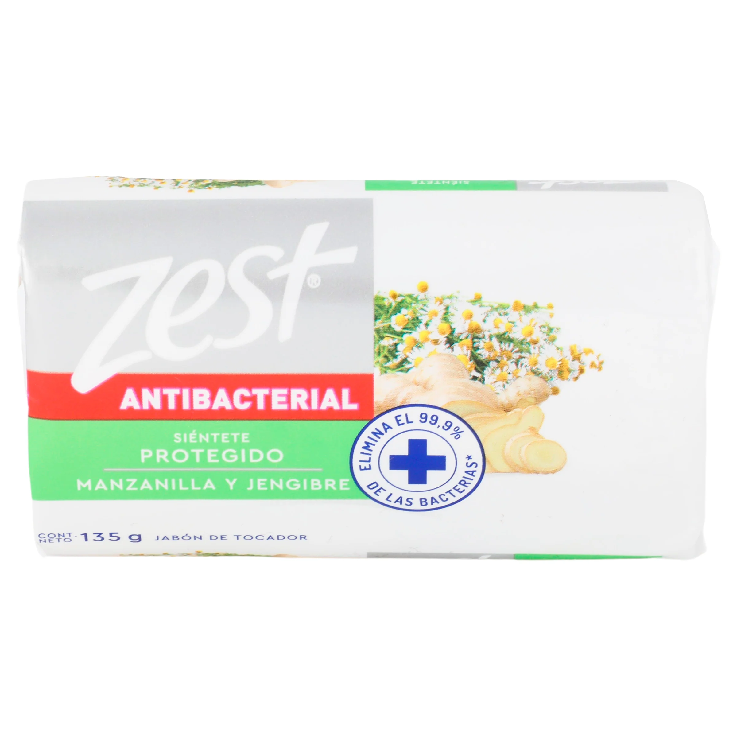Jabon Zest Antibacterial Manzanilla Y Jengibre 135 G - Image 3