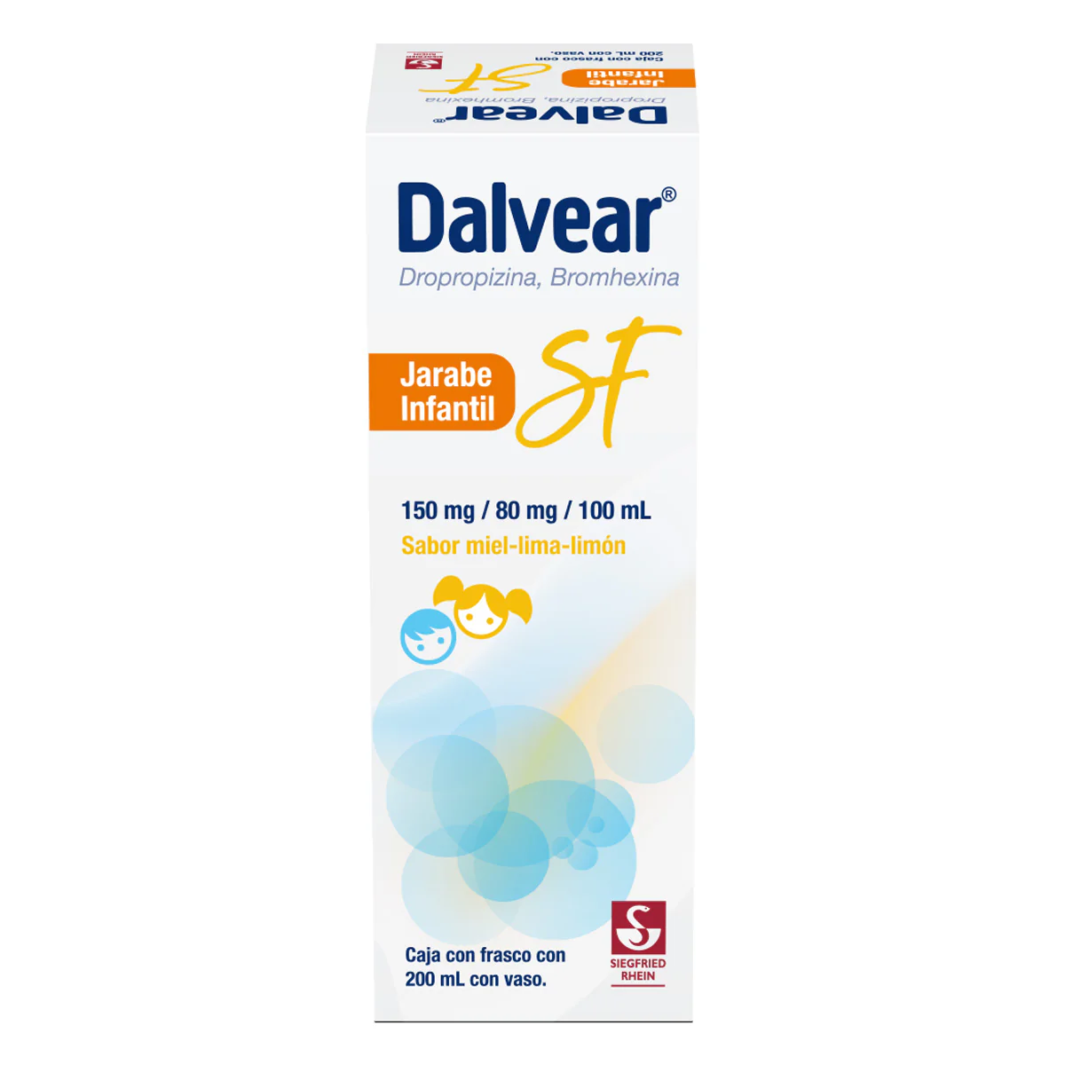 Dalvear Sf Infantil 150 Mg / 80 Mg - Jarabe Sabor Miel Y Lima Limón 200 Ml (Dropropizina Y Bromhexin - Image 4
