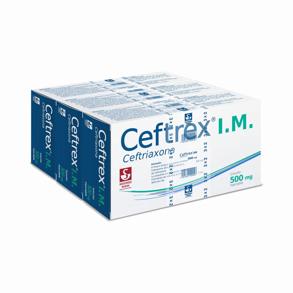 Ceftrex Im 500 Mg - Ampolletas Y Vial Para 3 Inyecciones (Ceftriaxona) - Image 3