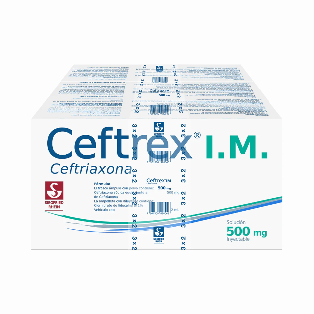 Ceftrex Im 500 Mg - Ampolletas Y Vial Para 3 Inyecciones (Ceftriaxona) - Image 4