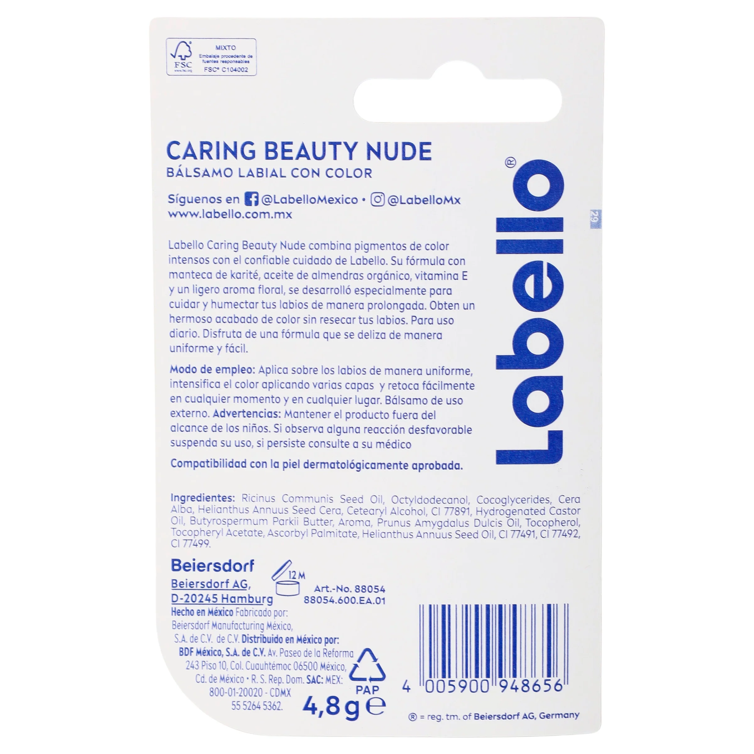 Protector Labial Labello Caring-B Nude 4.8 G - Image 7