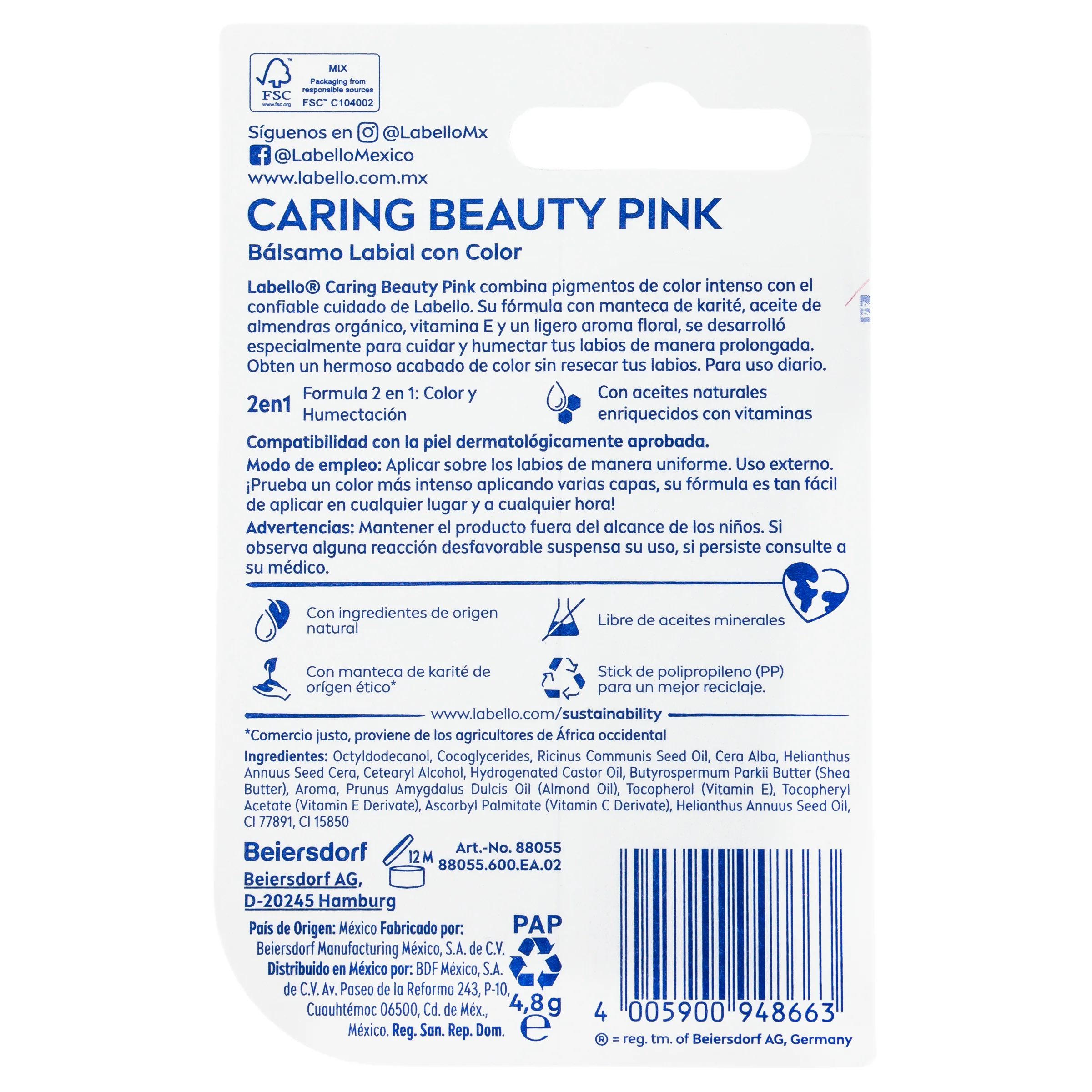 Protector Labial Labello Caring-B Pink 4.8 G - Image 7