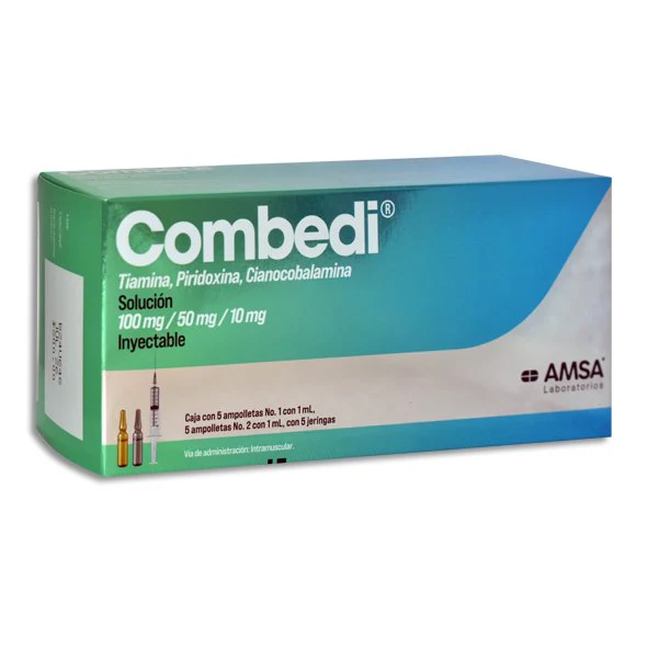 Combedi (Tiamina, Piridoxina,Cianocobalamina) Solusion Inyectable C/5 Ampolletas