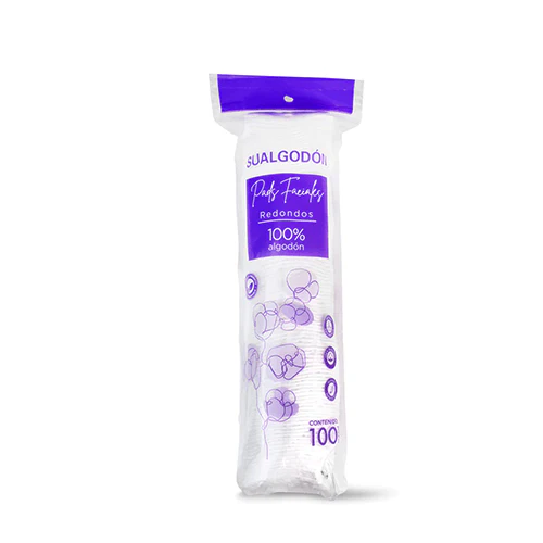 Pads Sualgodon Facial Redondo Con 100 Piezas