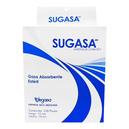 Gasa Aborbente Esteril Sugasa 10X10 Centimetros C/100 Piezas
