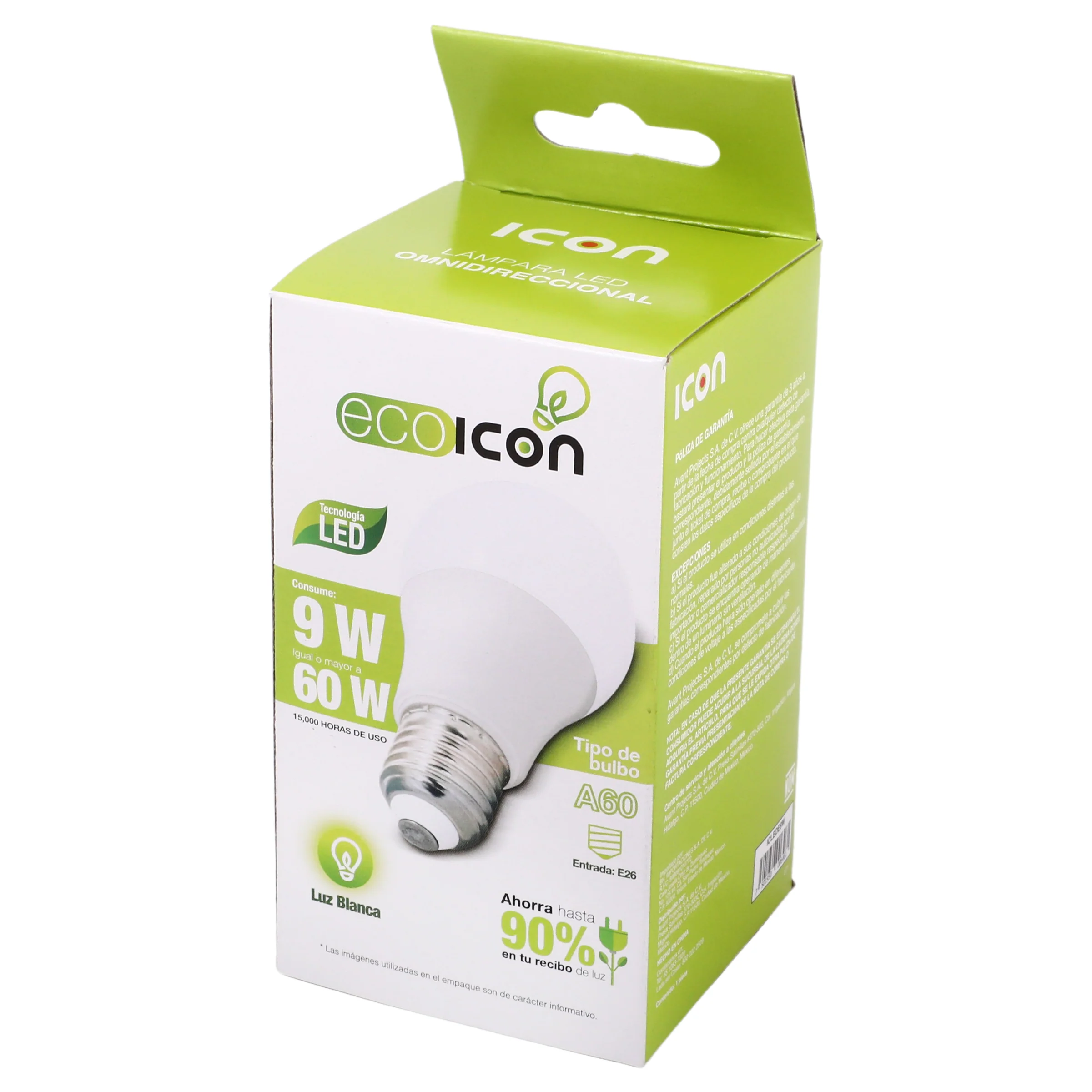 Foco Ecoicon 9W/60W Led Luz Blanca - Image 3