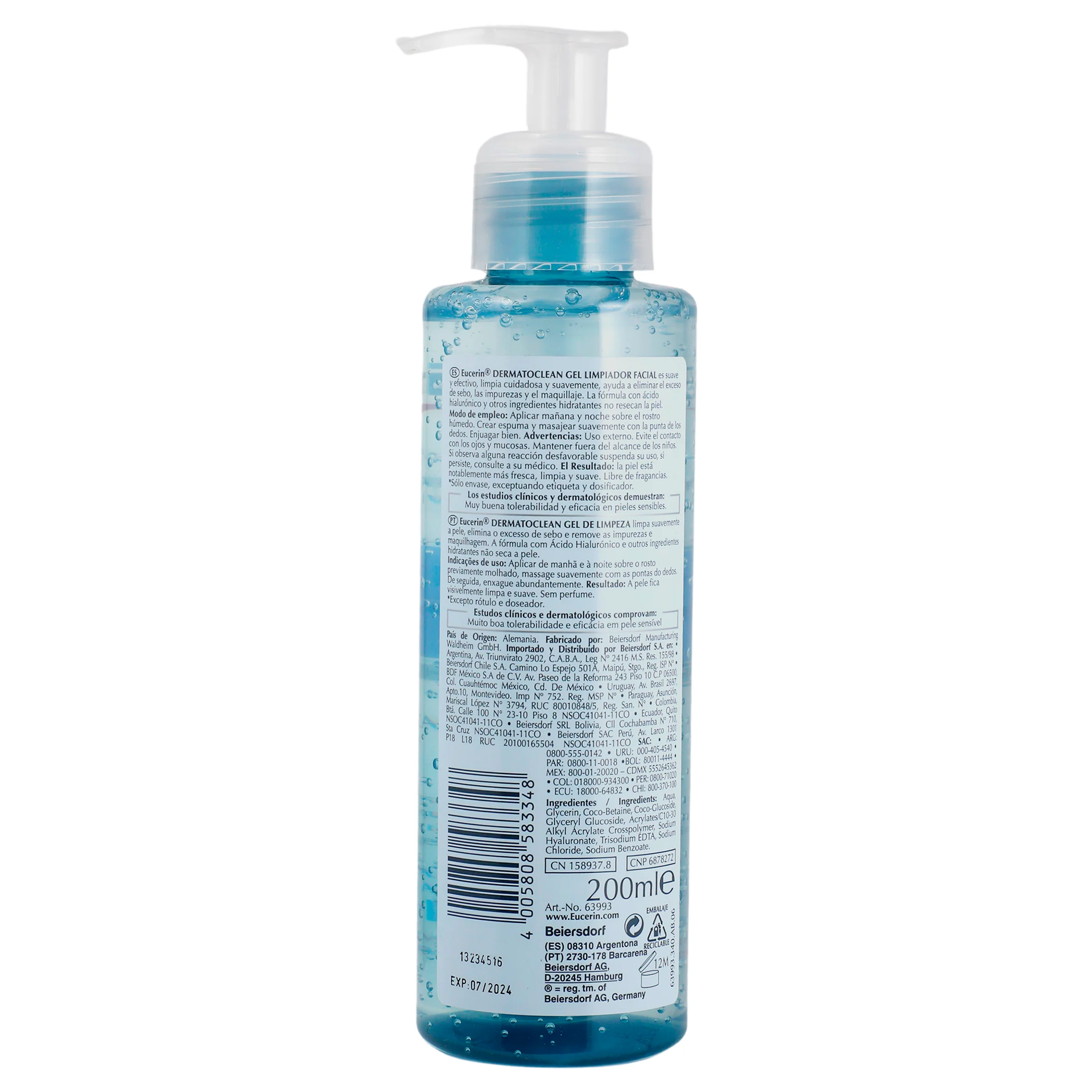 Eucerin Dermatoclean Gel Limpiador Facial 200 Ml - Image 5