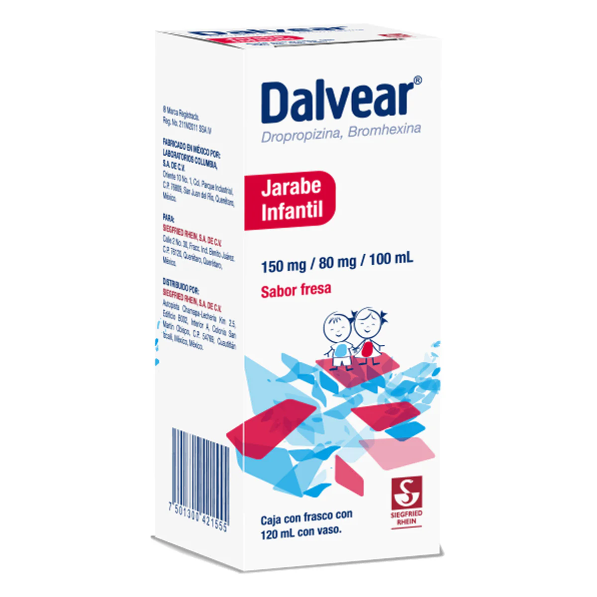 Dalvear Infantil 150 Mg / 80 Mg - Jarabe Sabor Fresa 120 Ml (Dropropizina Y Bromhexina) - Image 3