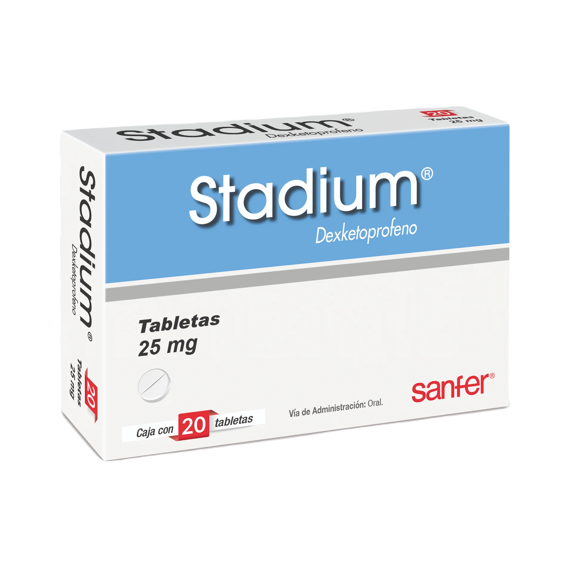 Stadium 25 Mg 20 Tabletas Via Oral