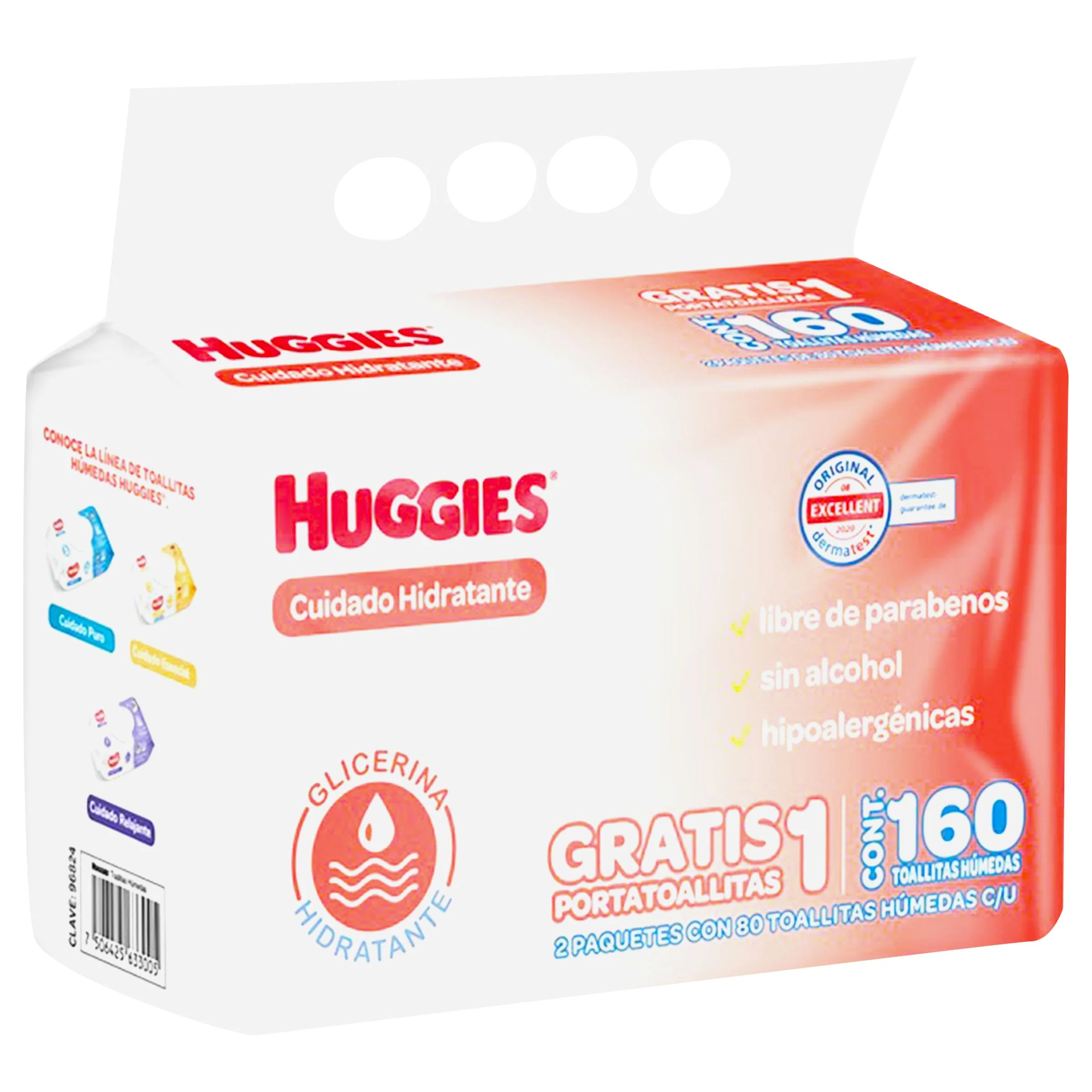 Toallas Humedas Hugg Cuidado Hidr Con 160 + Porta Toallas