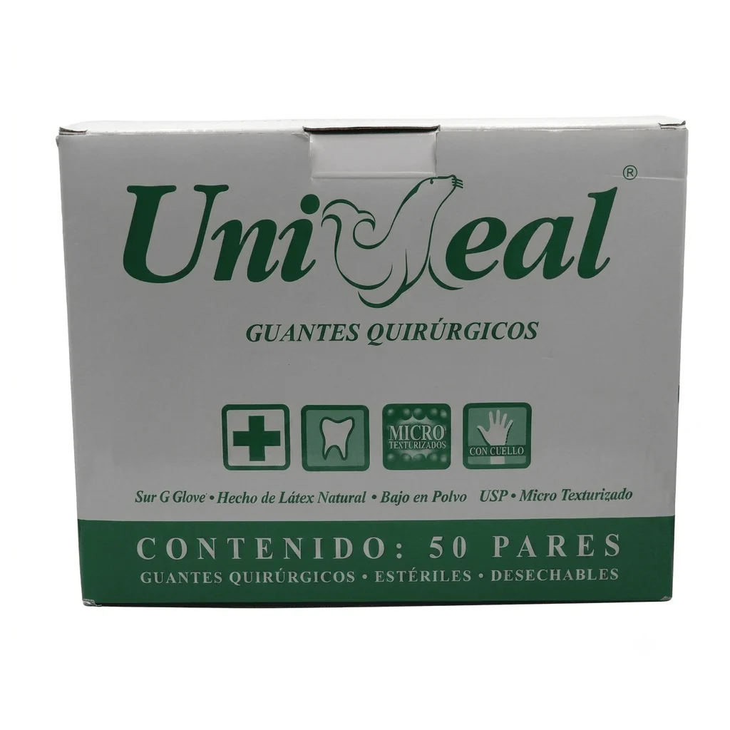 Guante Para Cirujano Desechable Talla 6.5 Con 50 Pares Uniseal