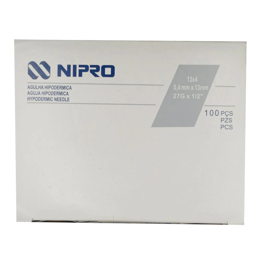 Aguja Nipro Hipodermica 27 G X 1/2 Mm Con 100 Pz