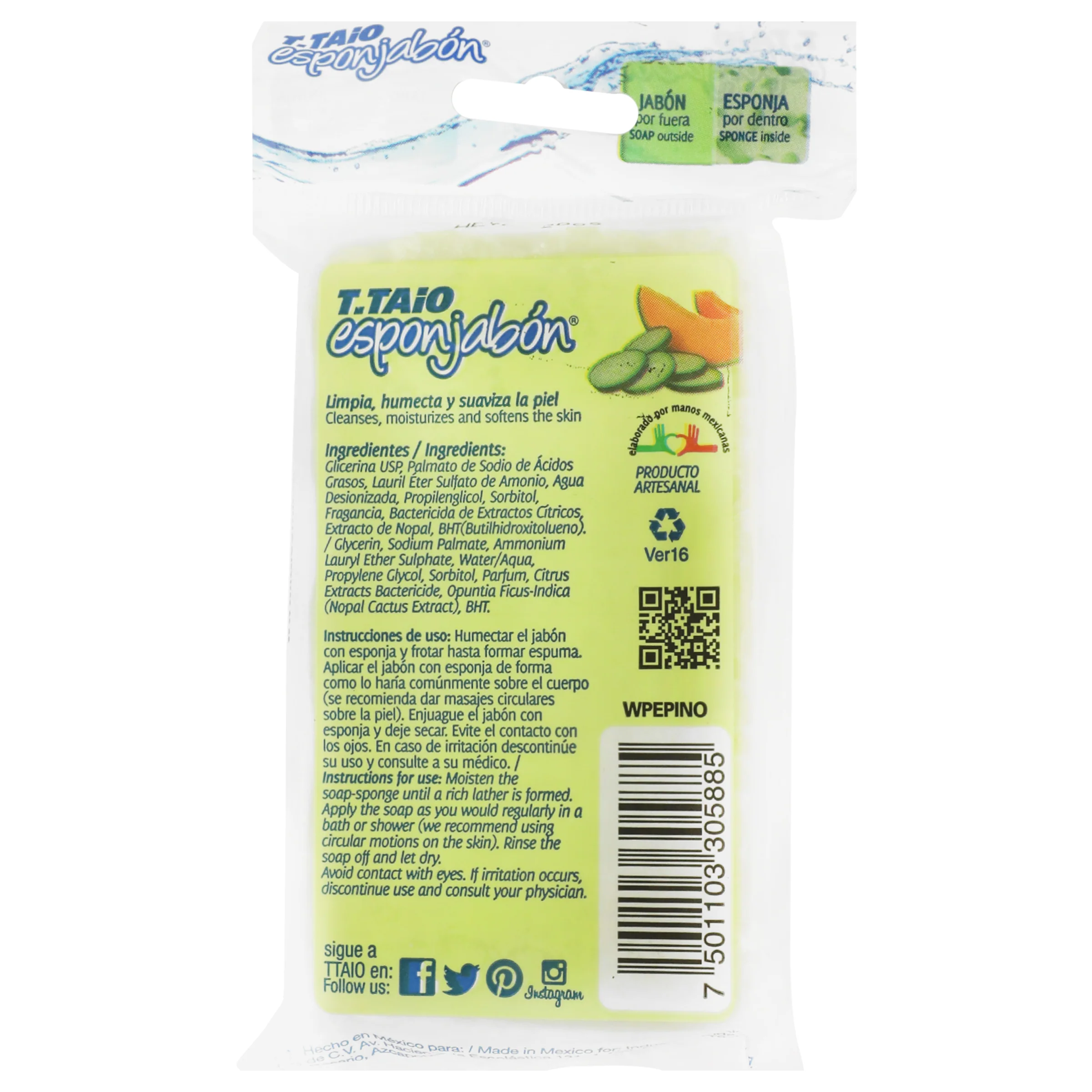 Jabon Ttaio Con Espnja Hidr Pep-Melon - Image 2