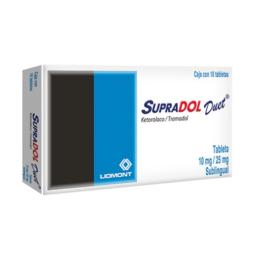Supradol Duet Sublingual 10/25 Mg Con 10 Tabletas