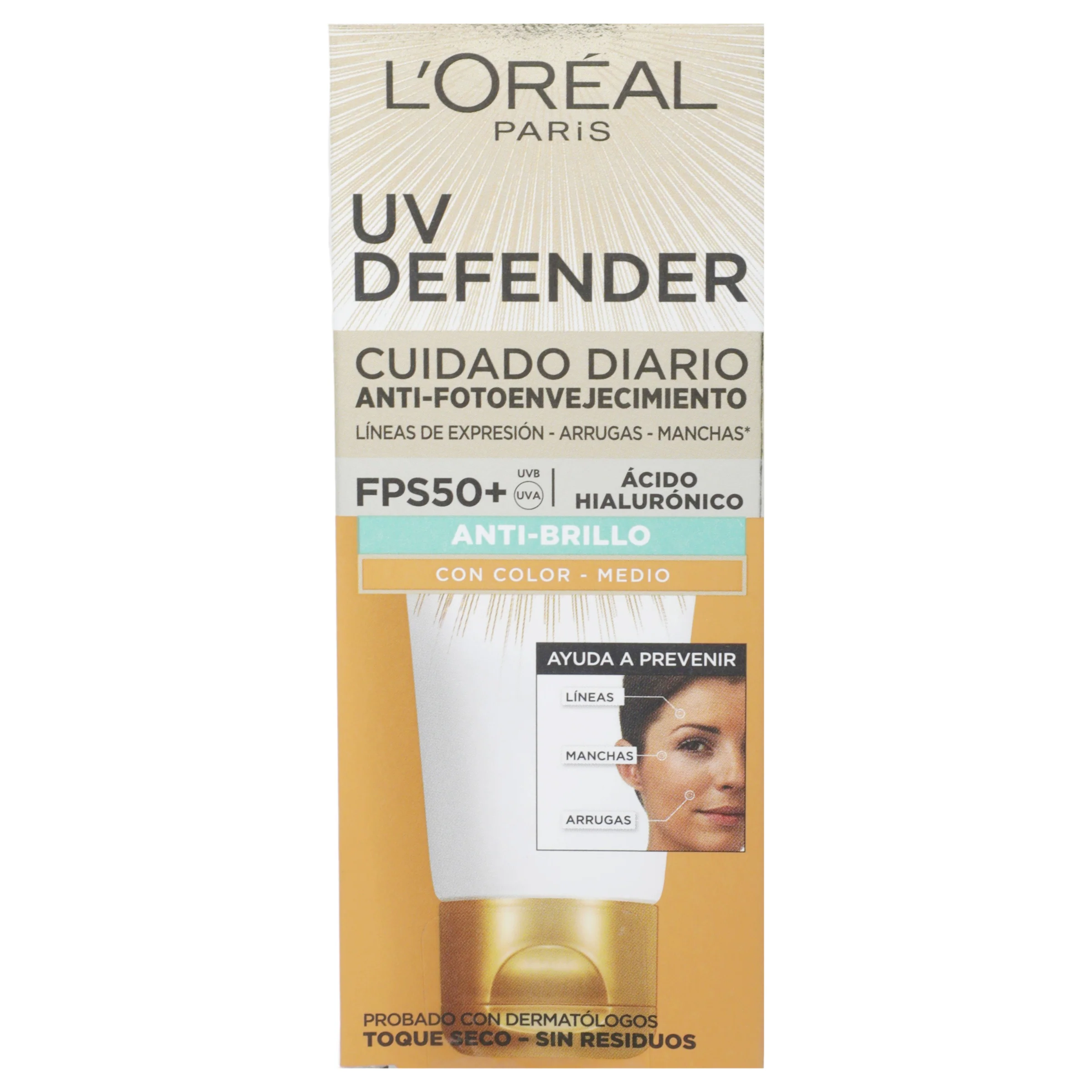 Loreal Uv-Def Fps50 Color Medio 40G