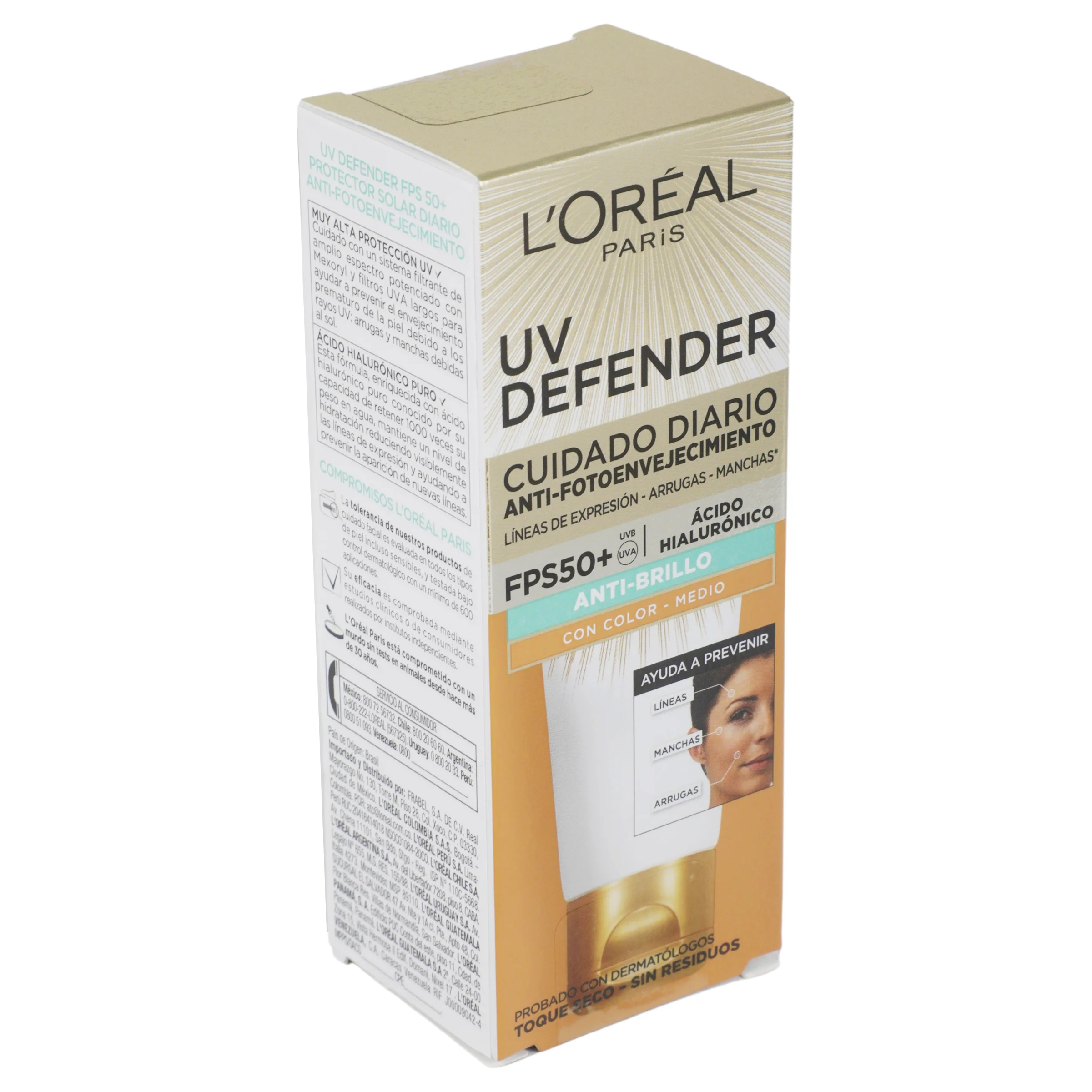 Loreal Uv-Def Fps50 Color Medio 40G - Image 2