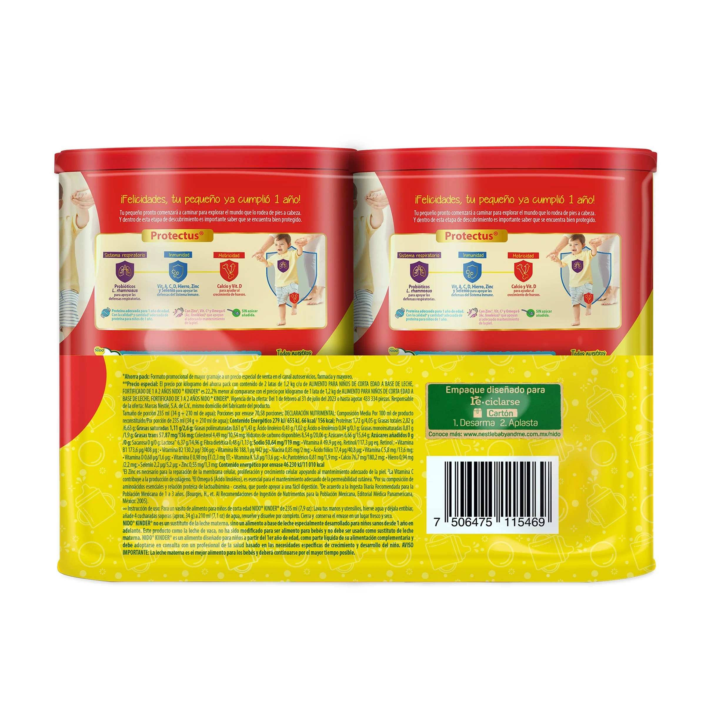 Leche Nido Kinder 1.2 Kg 2Pack