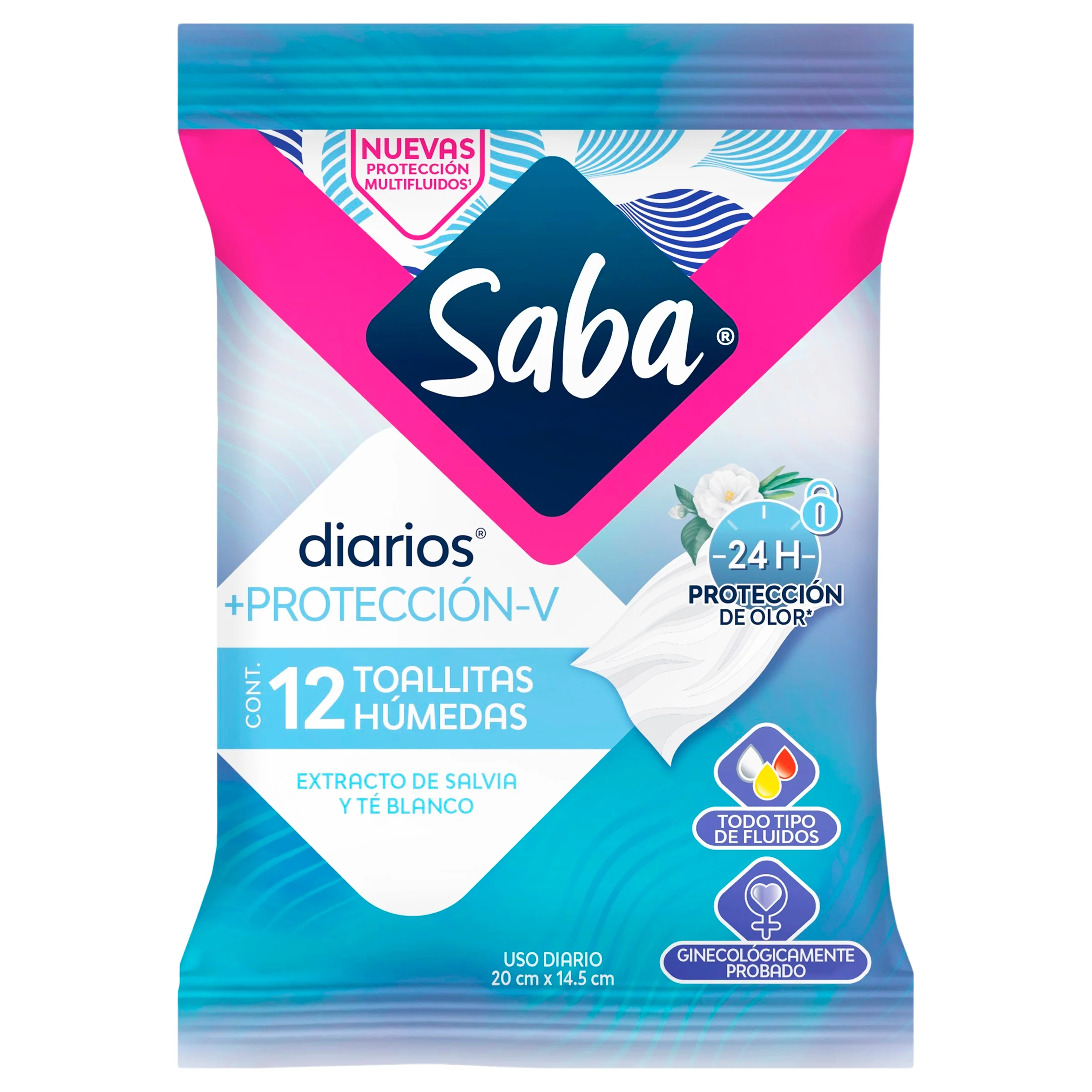 Toallas Humedas Saba Diari +Protector-V Con 12N