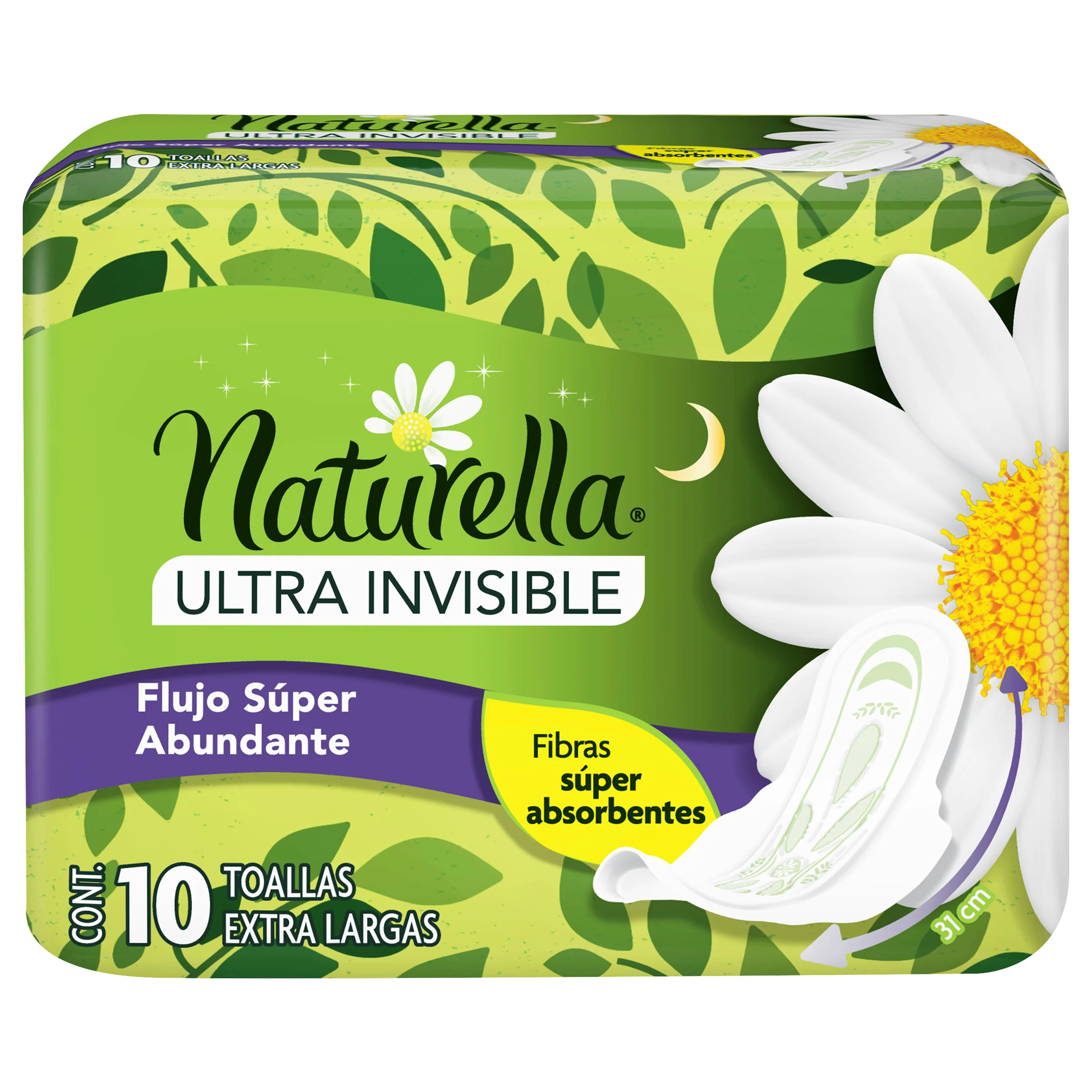 Toallas Sanitarias Natural Ultra Invisible Flujo Abundante Con 10 Piezas