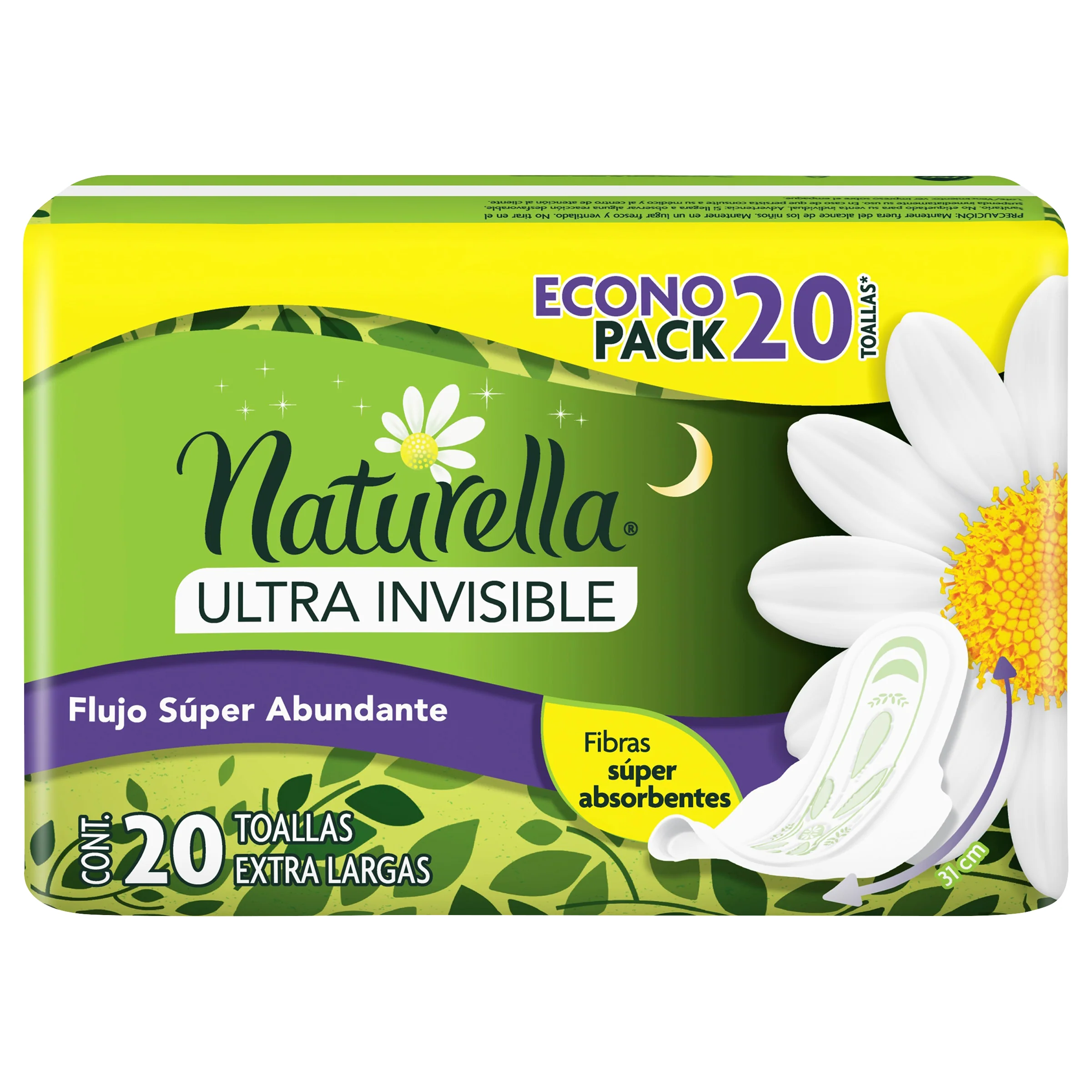 Toallas Sanitarias Naturella Ultra Invisible Flu-Ac Con 20 Piezas