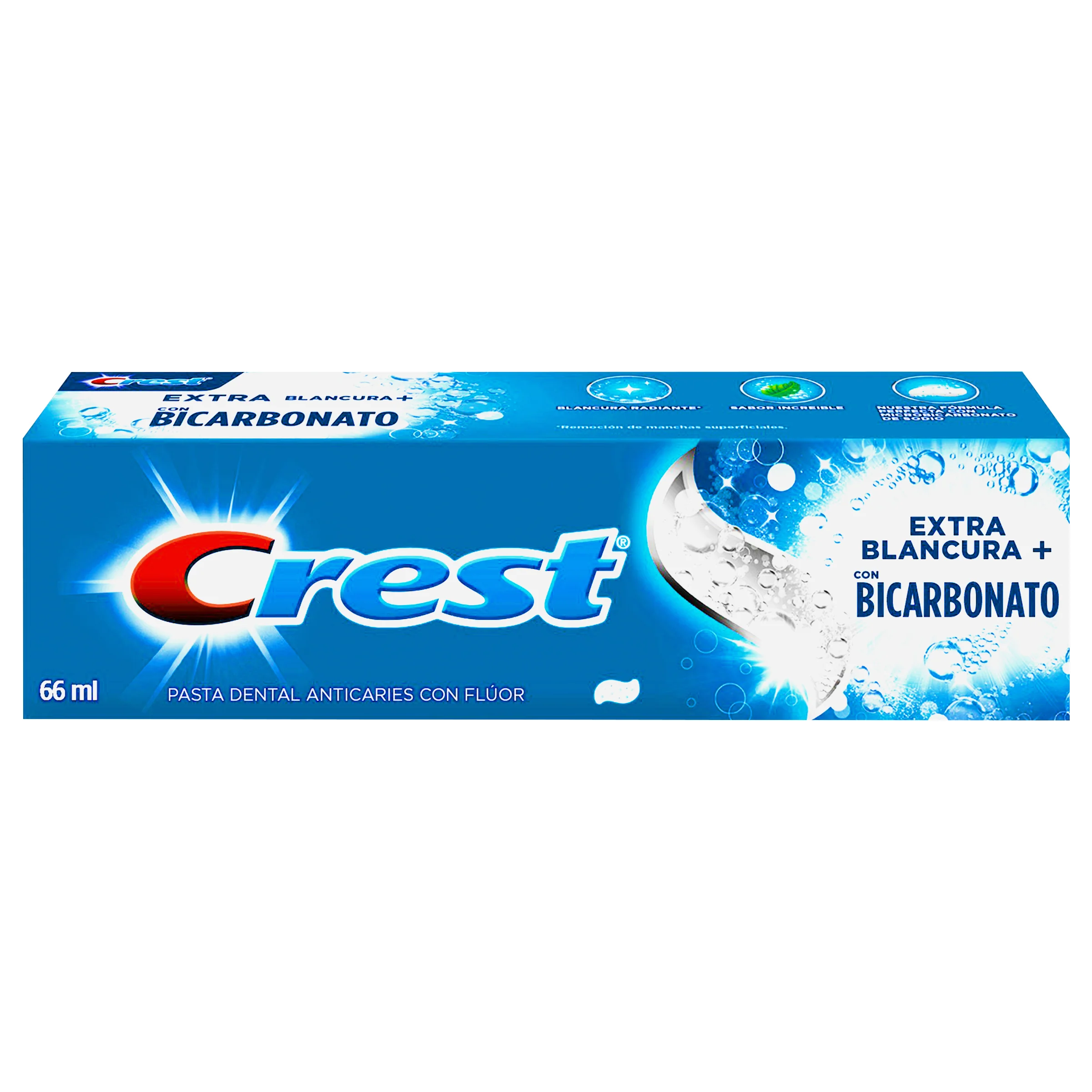 Crema Dental Crest Extra Blancura+ Bicarbonato De Sodio 66 Ml
