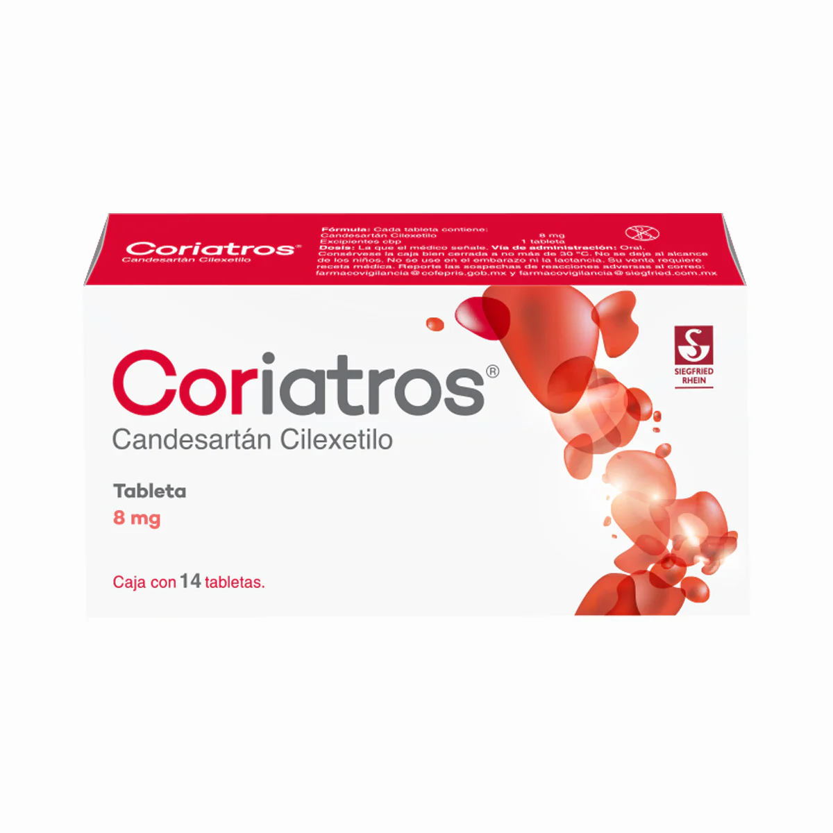Coriatros 8 Mg - Caja Con 14 Tabletas (Candesartán)