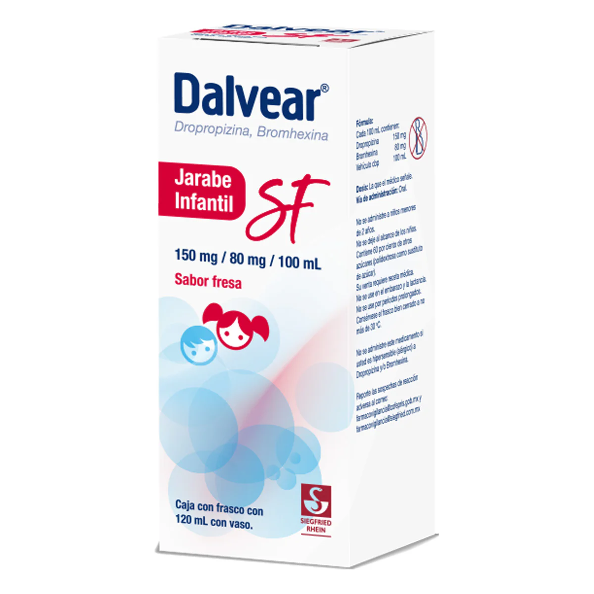 Dalvear Sf Infantil 150 Mg / 80 Mg - Jarabe Sabor Fresa 120 Ml (Dropropizina Y Bromhexina) - Image 2