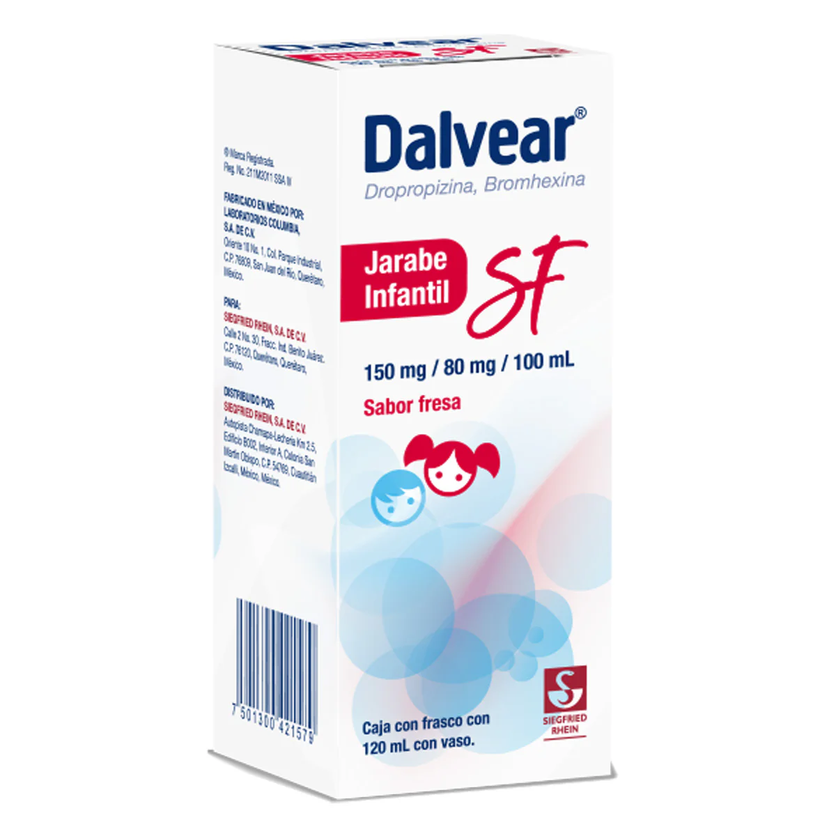 Dalvear Sf Infantil 150 Mg / 80 Mg - Jarabe Sabor Fresa 120 Ml (Dropropizina Y Bromhexina) - Image 3