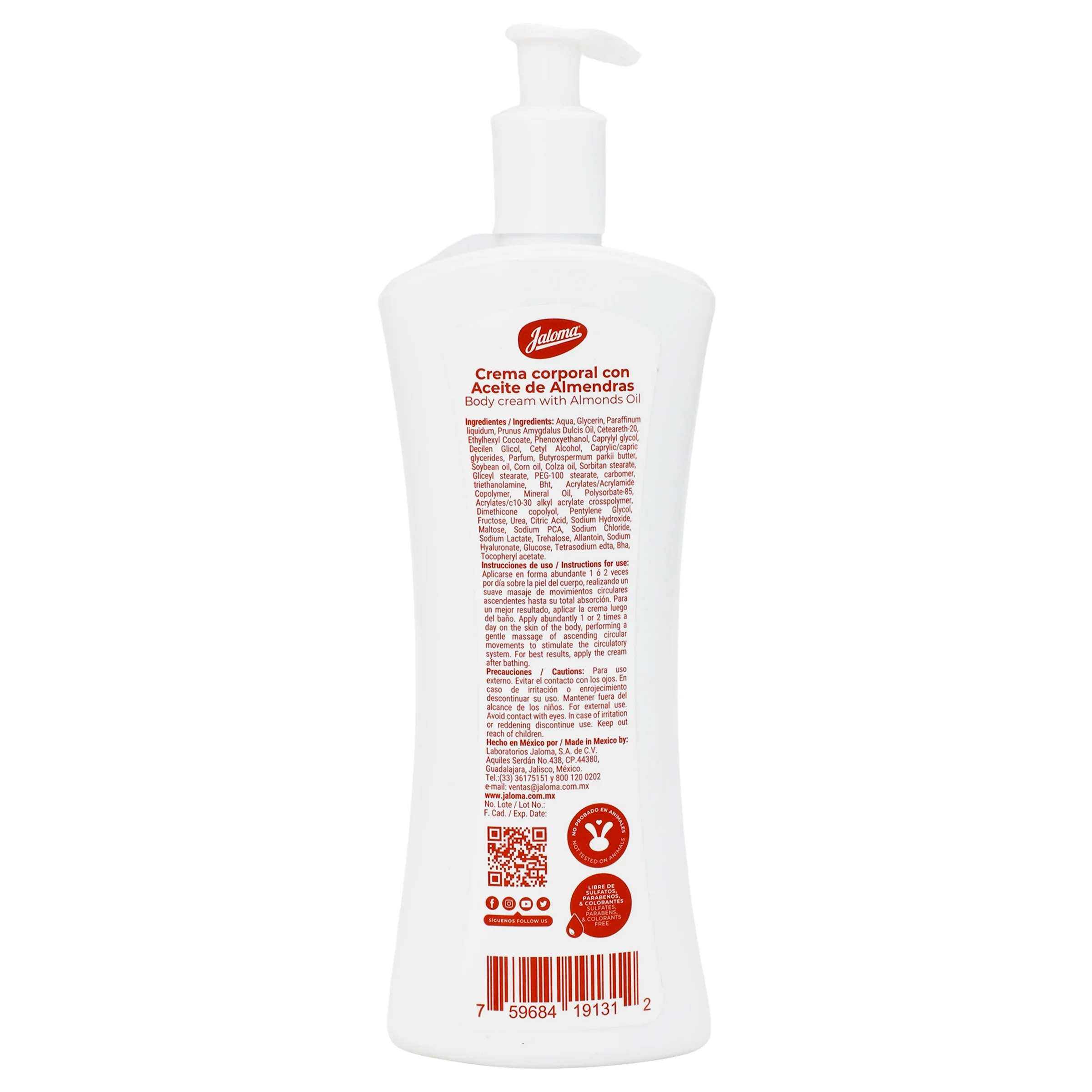 Jaloma Crema Corporal Con Aceite De Almendras 400 Ml - Image 4