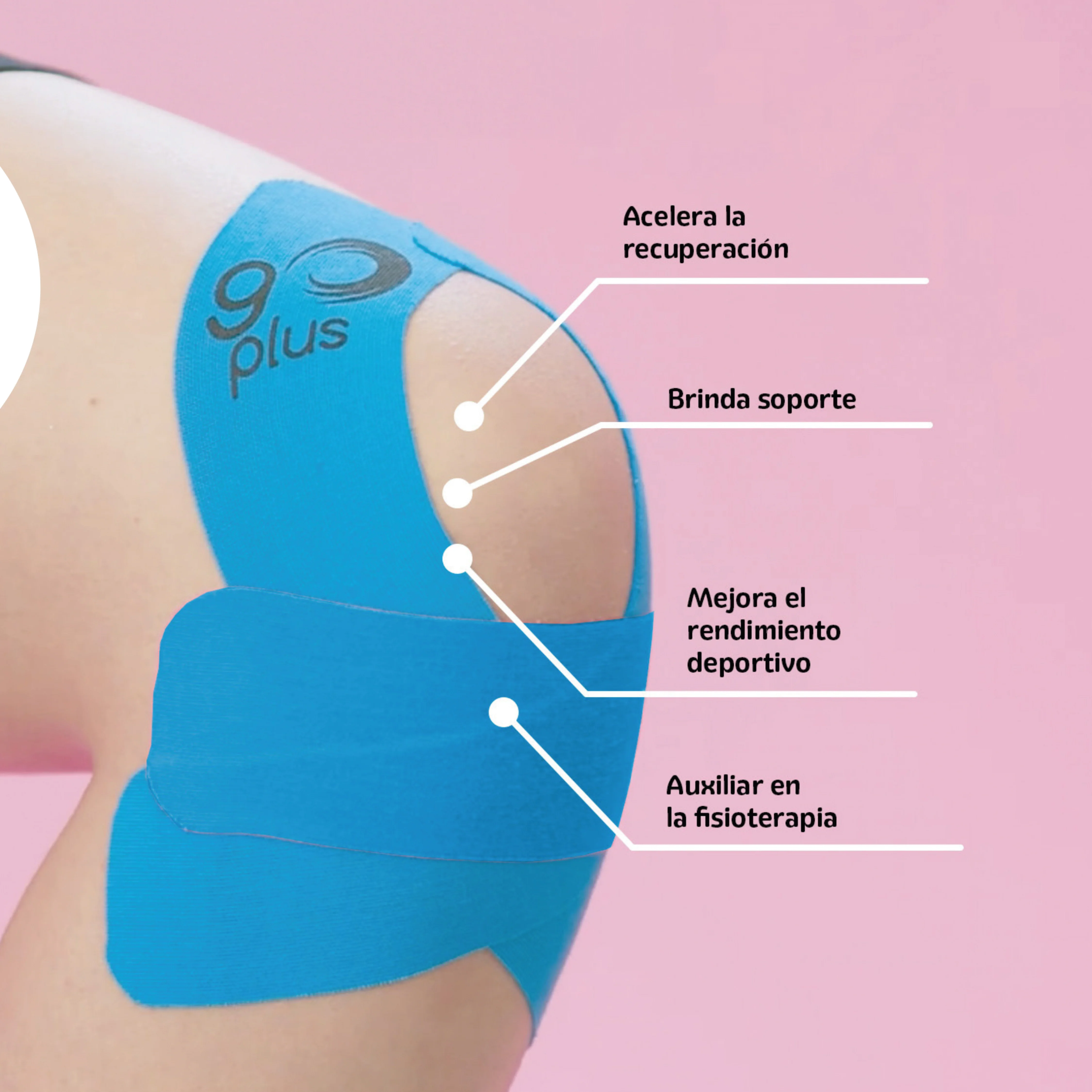 Cinta Kinesiologica Go Plus Azul Con 4 Tiras - Image 3