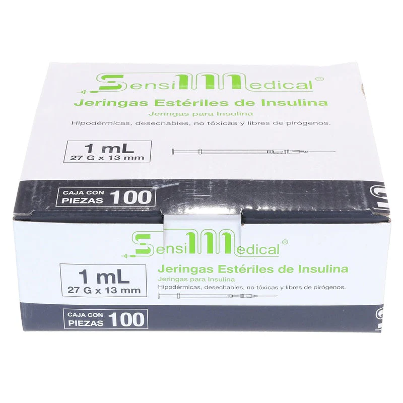 Jeringa Sensimedical 1 Ml Gris 27 G X 13 Mm Con 100 Piezas - Image 5