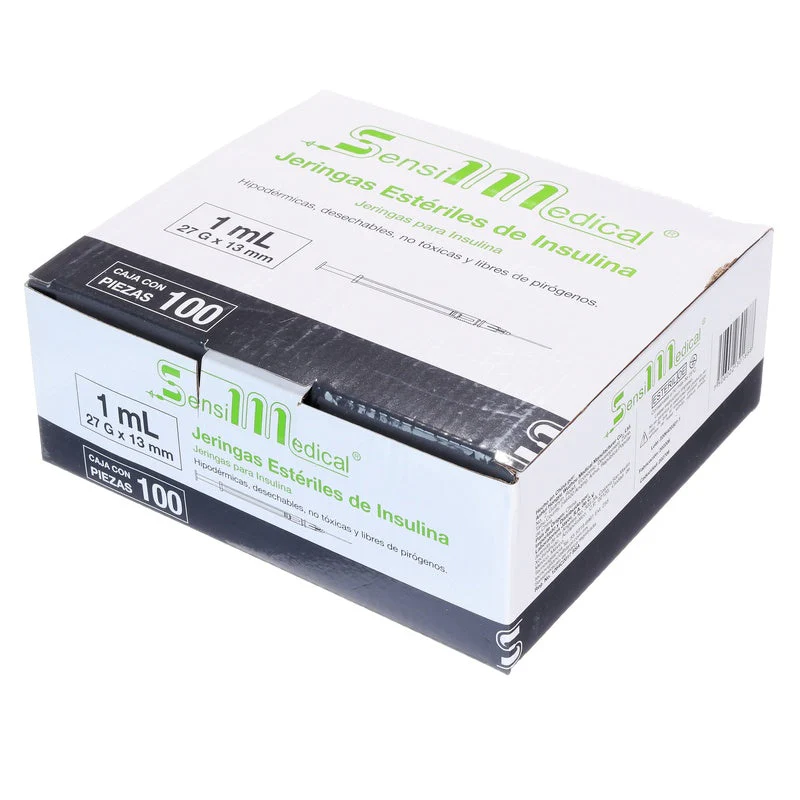 Jeringa Sensimedical 1 Ml Gris 27 G X 13 Mm Con 100 Piezas - Image 8