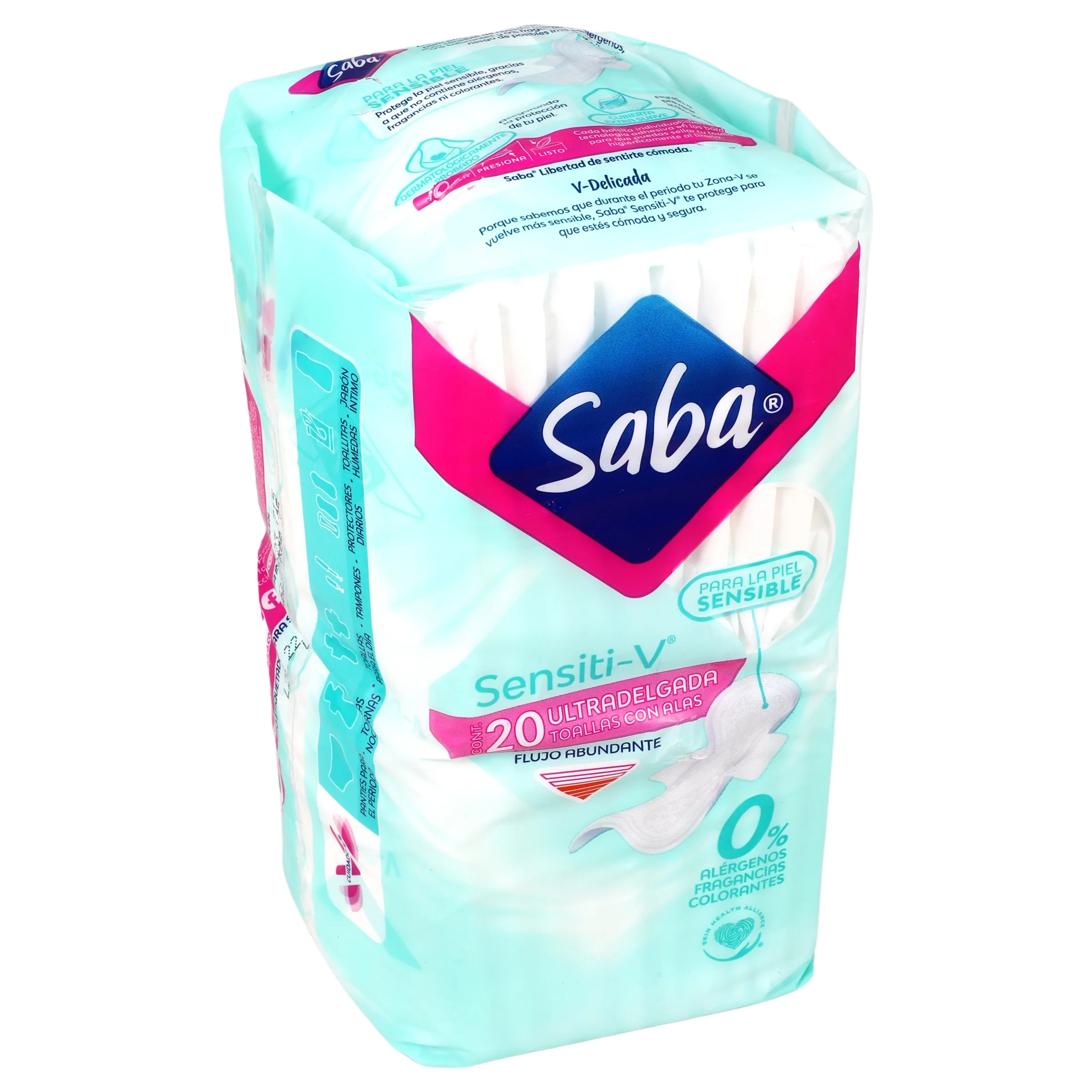 Toallas Sanitarias Saba Sensiti-V Ultra Delgadda Con 20 Piezas - Image 2