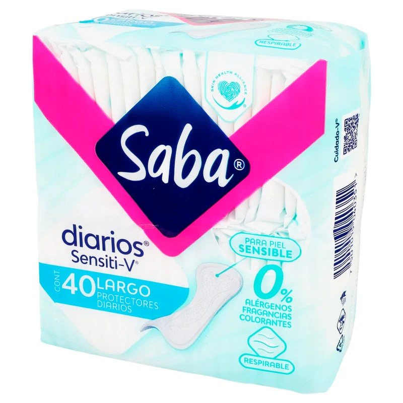Panty Protectores Saba Sensiti-V Largo Con 40