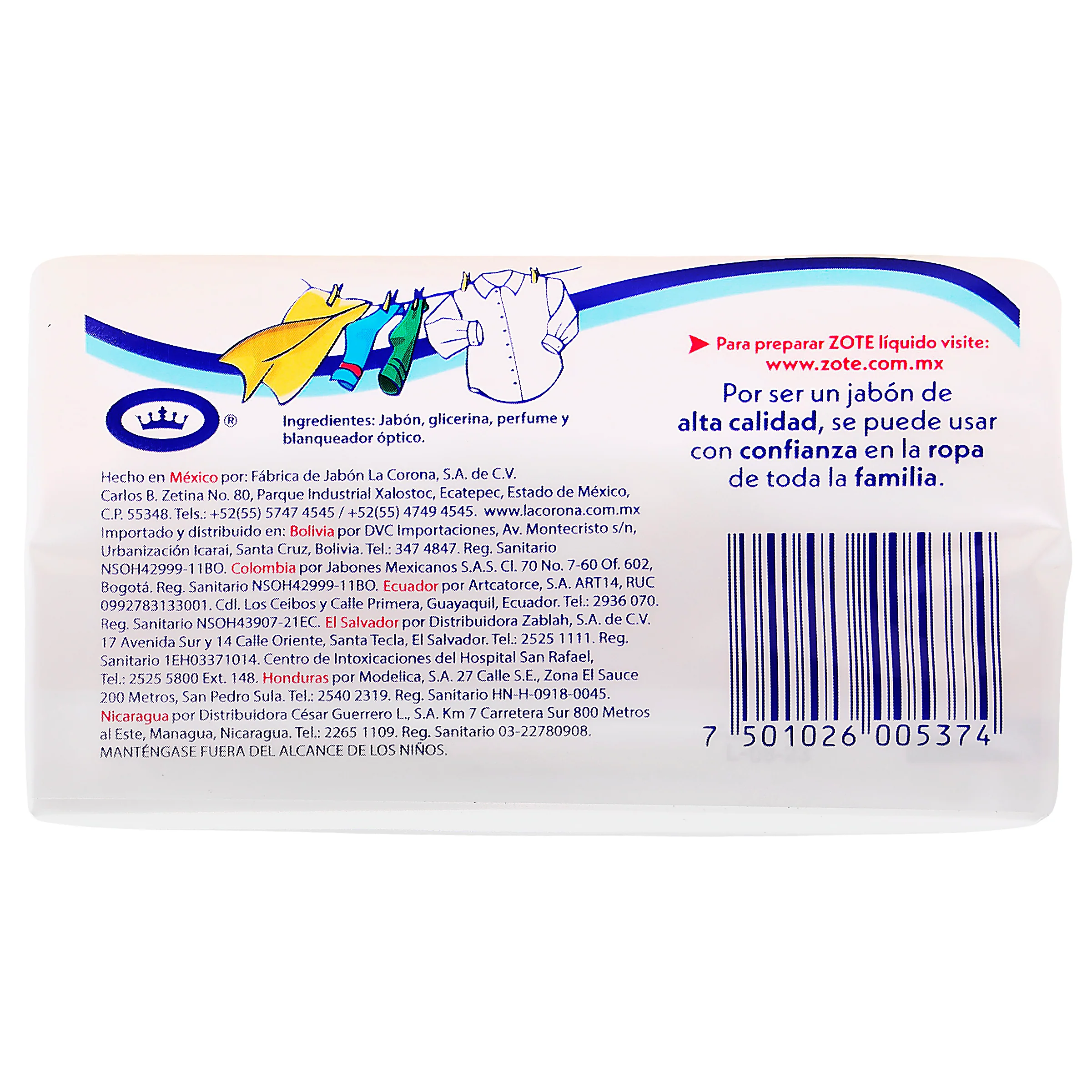 Jabon Zote Blanco 400 Gr - Image 17