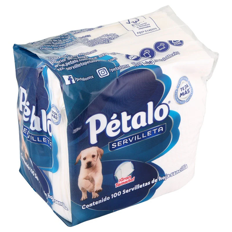 Servilletas Petalo Blancas Con 100 Piezas