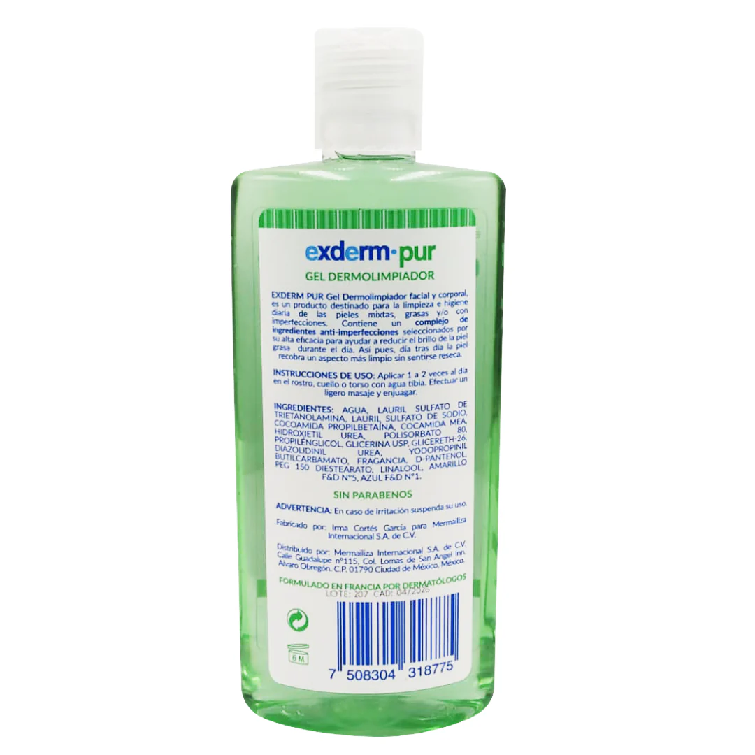 Exderm Pur Gel Dermolimpiador 250 Ml - Image 2