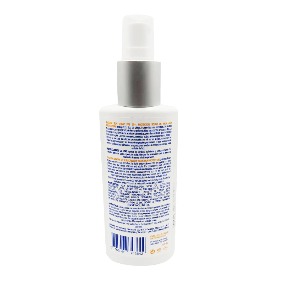 Exderm Sun Spray Fotoprotector Solar Fps 50+ 125 Ml - Image 2