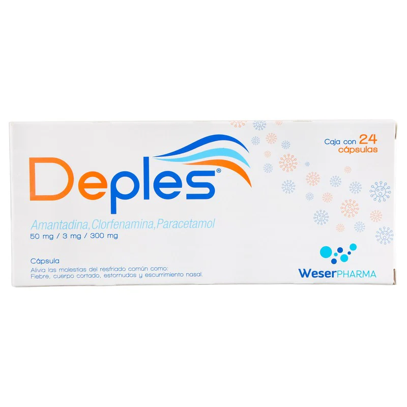 Deples (Amantadina,Clorfenamina,Paracetamos) Con 24 Capsulas