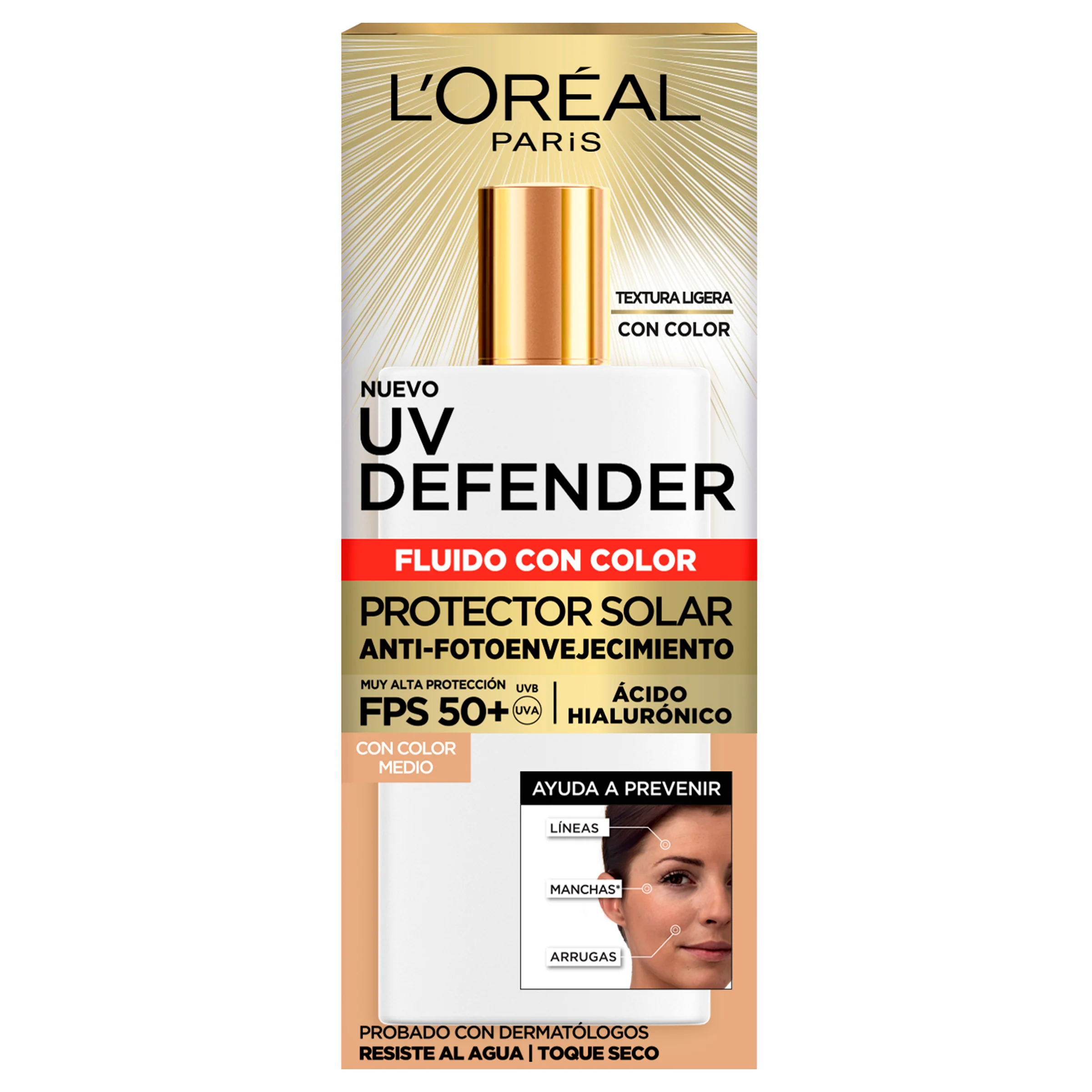 Fluido Loreal Defender Fps 50 Color Med 40 G