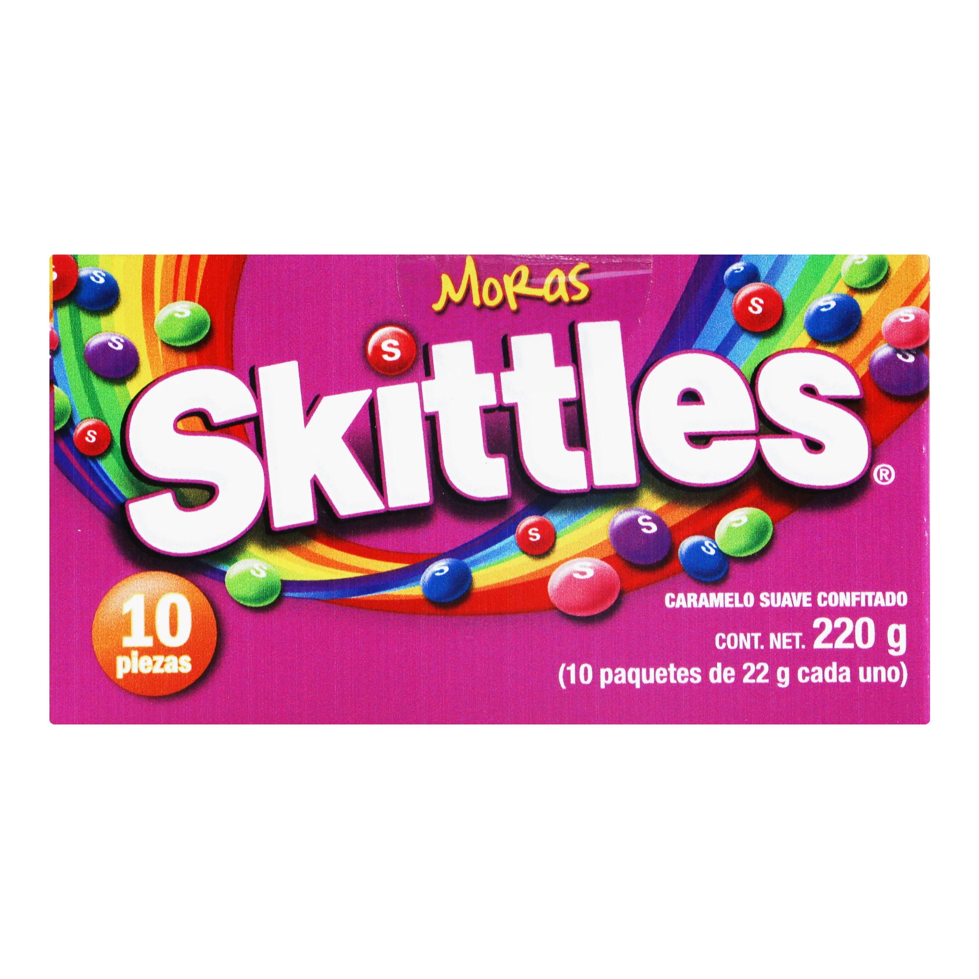 Exhibidor Lucas Skittles Mora Con 10 Piezas
