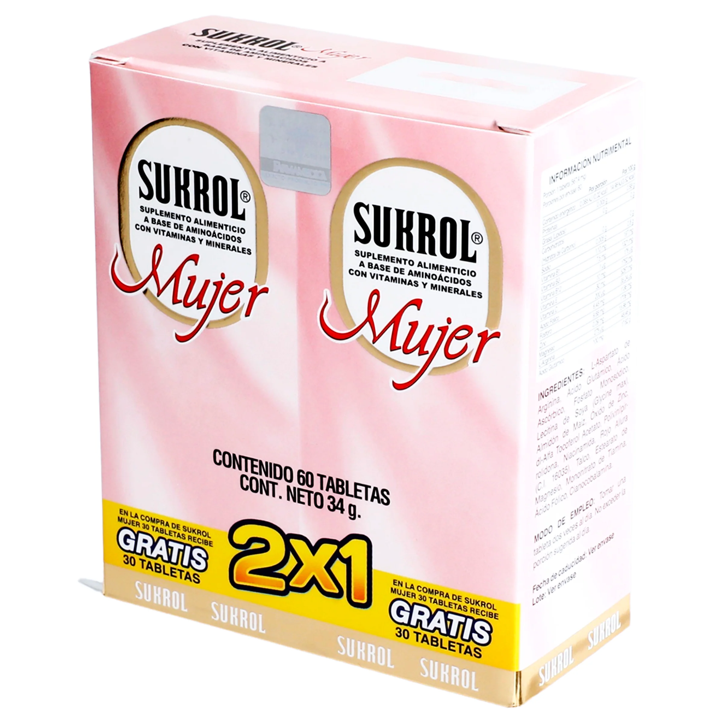 Sukrol Mujer Suplemento Alimenticio Con 30 Tabletas 2X1 - Image 4