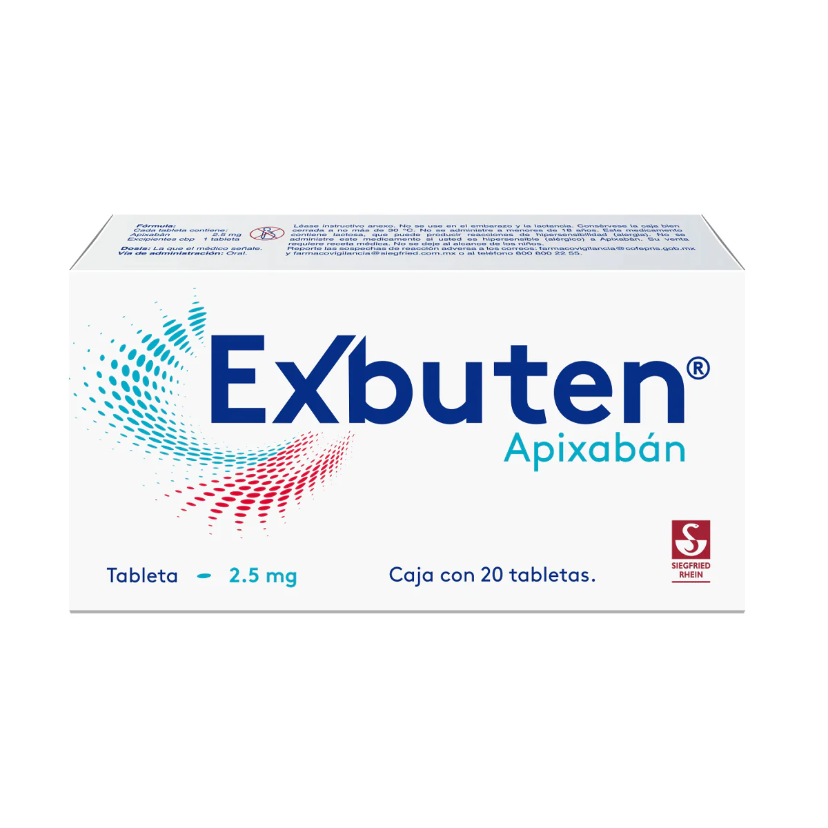 Exbuten 2.5 Mg - Caja Con 20 Tabletas (Apixaban)