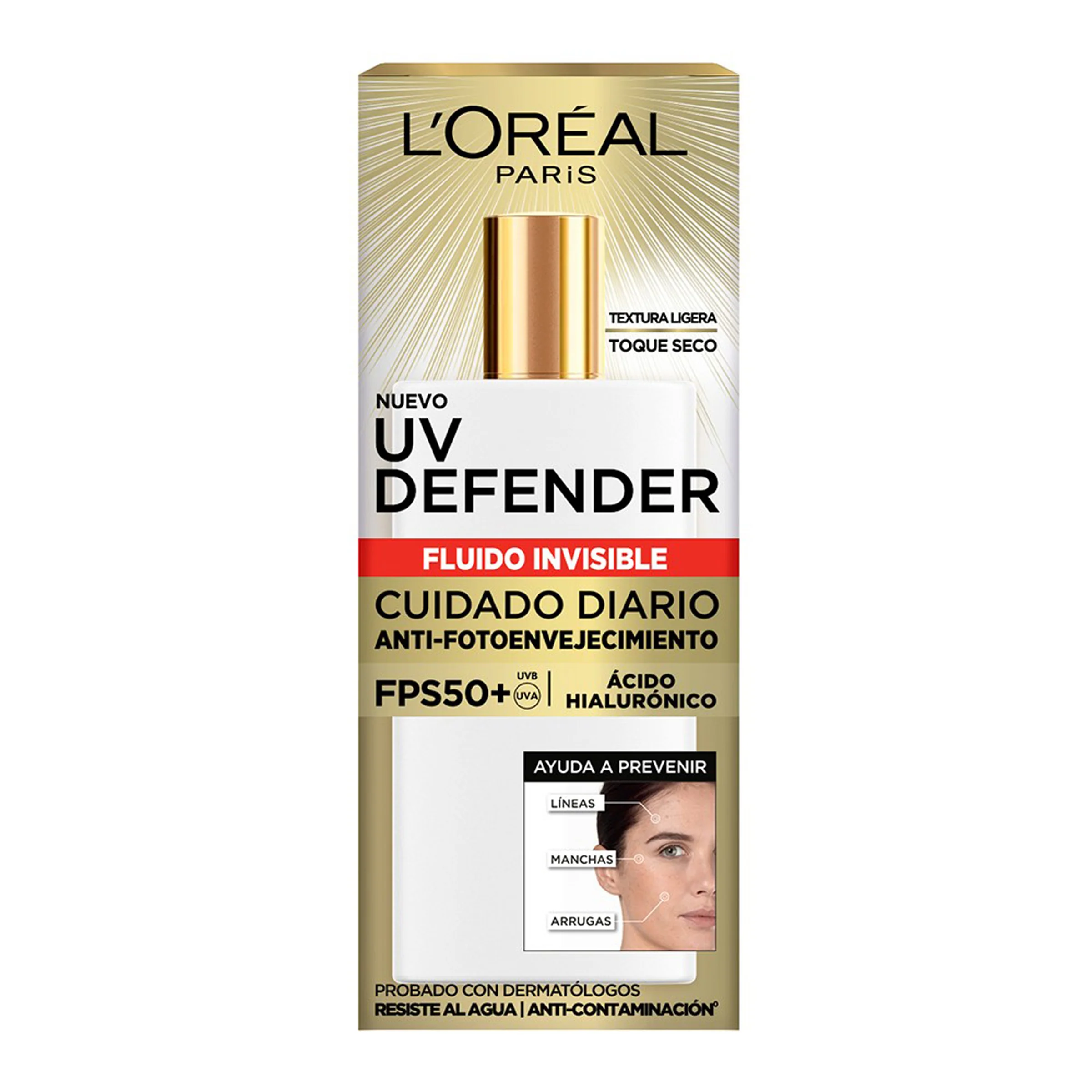 Fluido Invisible Loreal Defender Anti-Fotoenvejecimiento 40 G