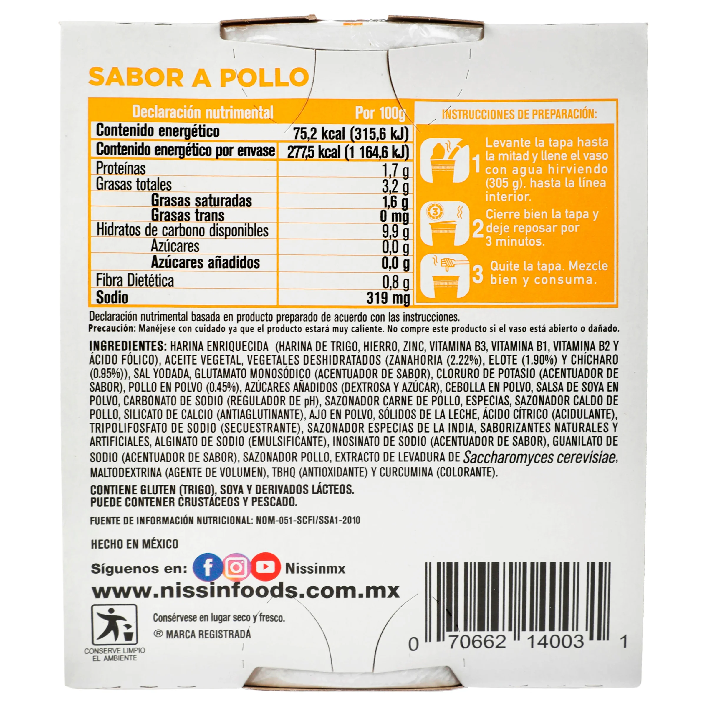 Sopa Nissin Cup Noodles Pollo 64 G - Image 20
