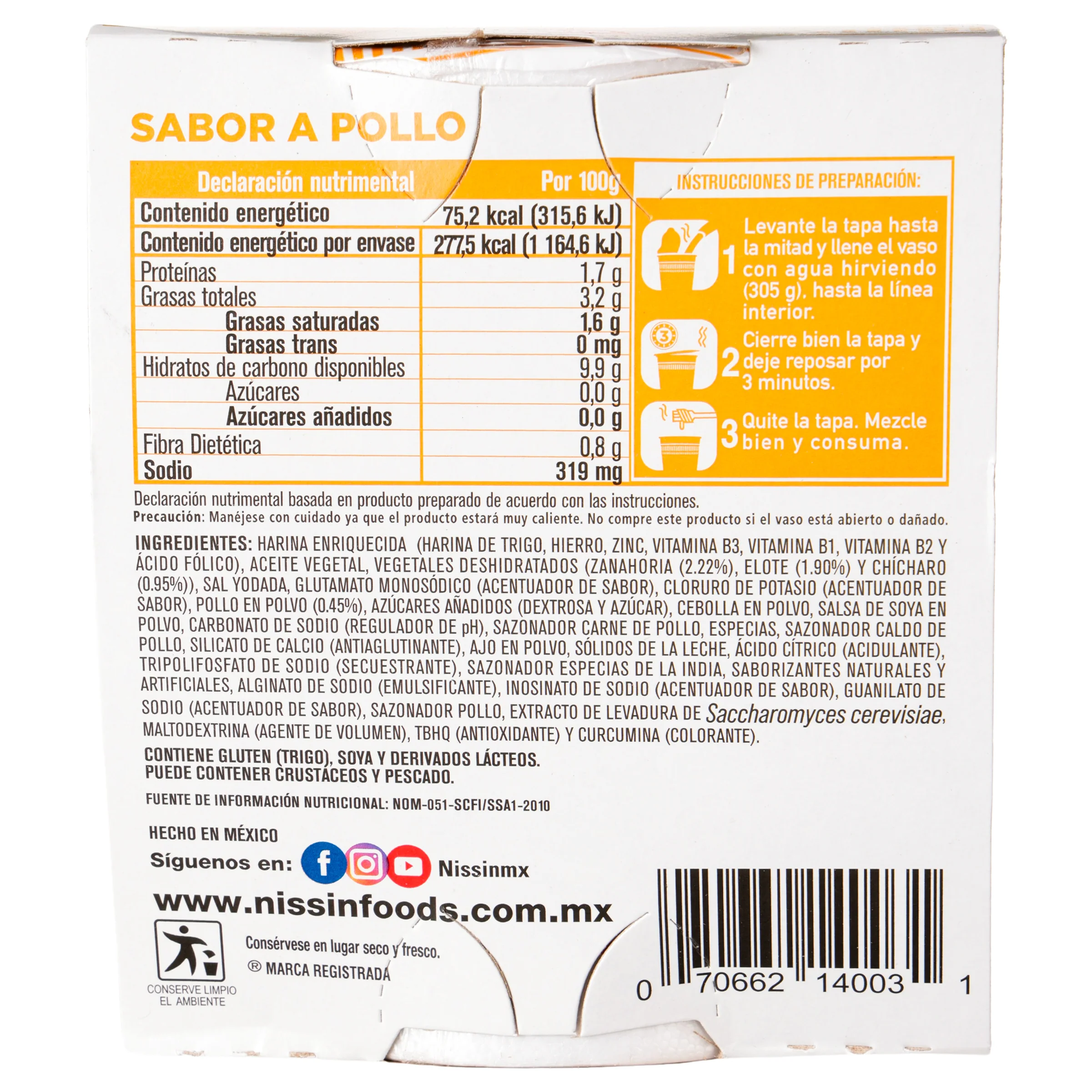 Sopa Nissin Cup Noodles Pollo 64 G - Image 24